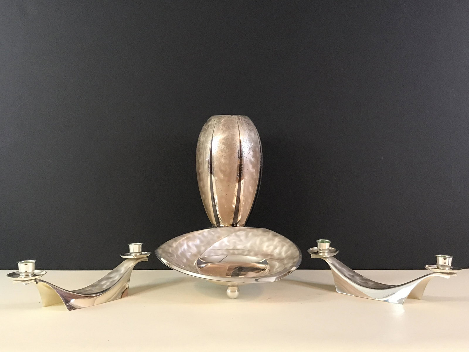 Ikora Center Bowl, Candles Holders, & Vase (1 of 5)