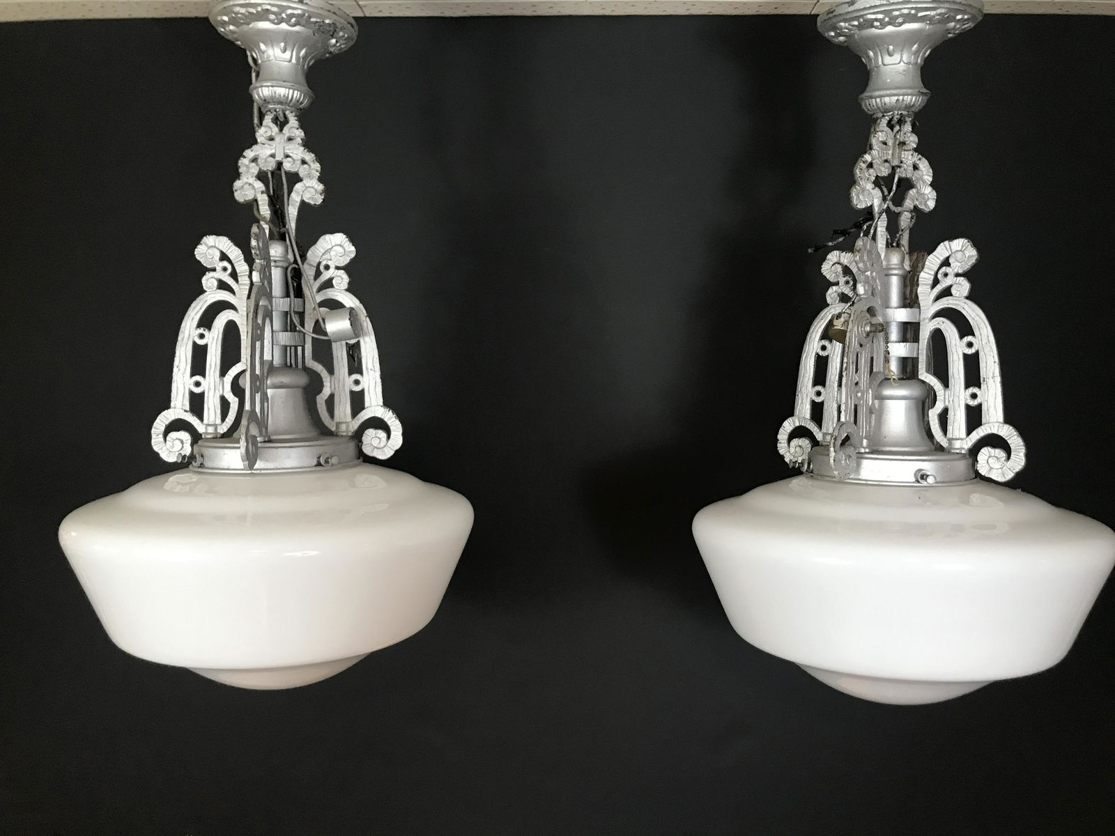 Pair of Art Deco Hanging Lights (1 of 4)