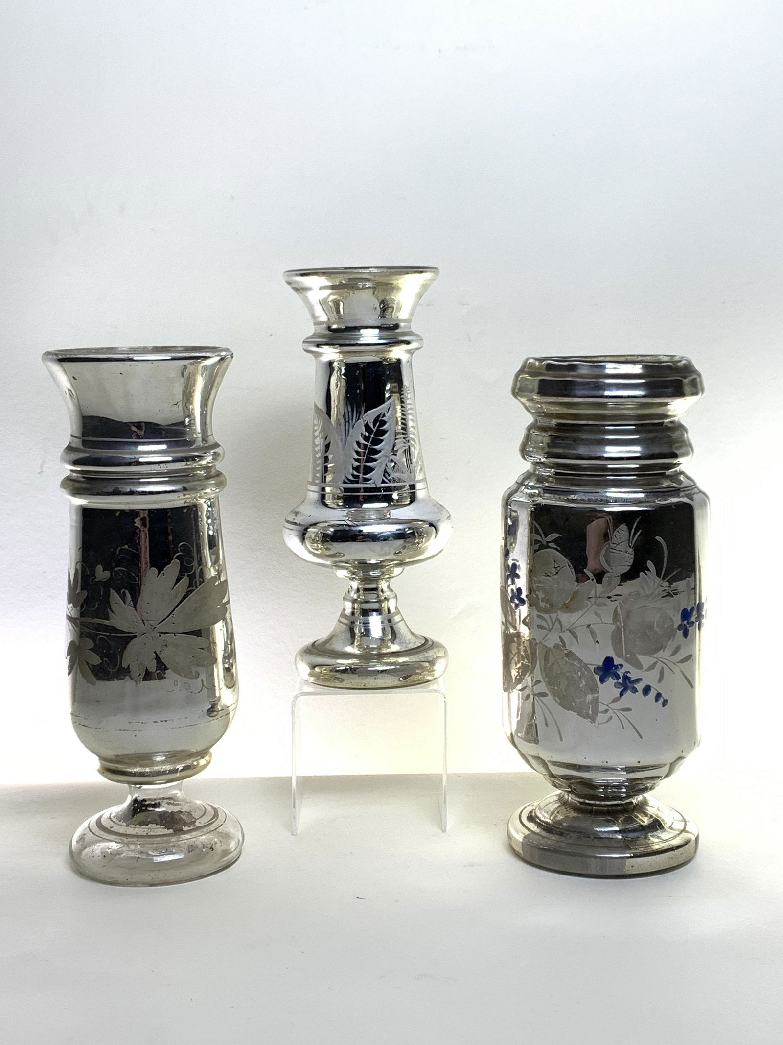 3 Mercury Glass Vases (1 of 2)