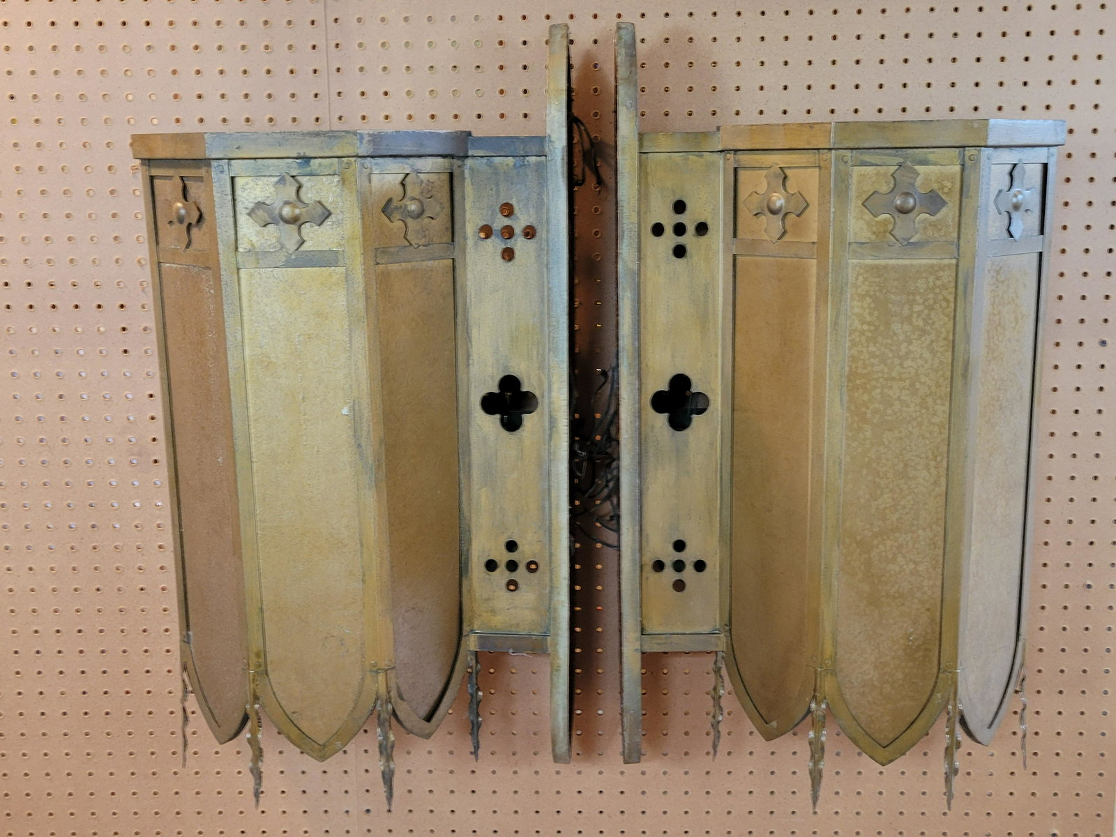 Pair Of Brass Church Wall Lights (1 of 3)
