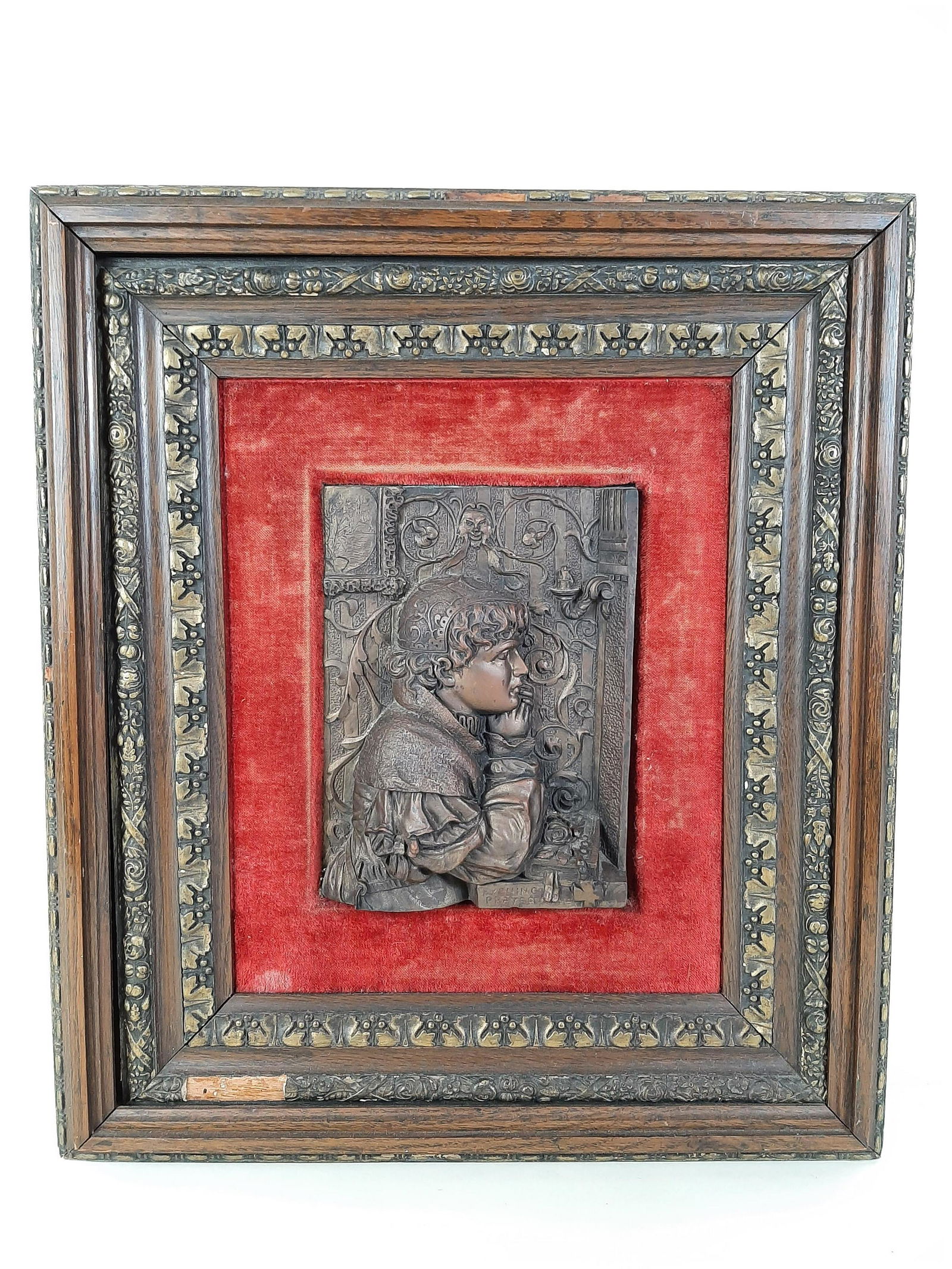 Framed "Evening Prayer" Relief (1 of 3)