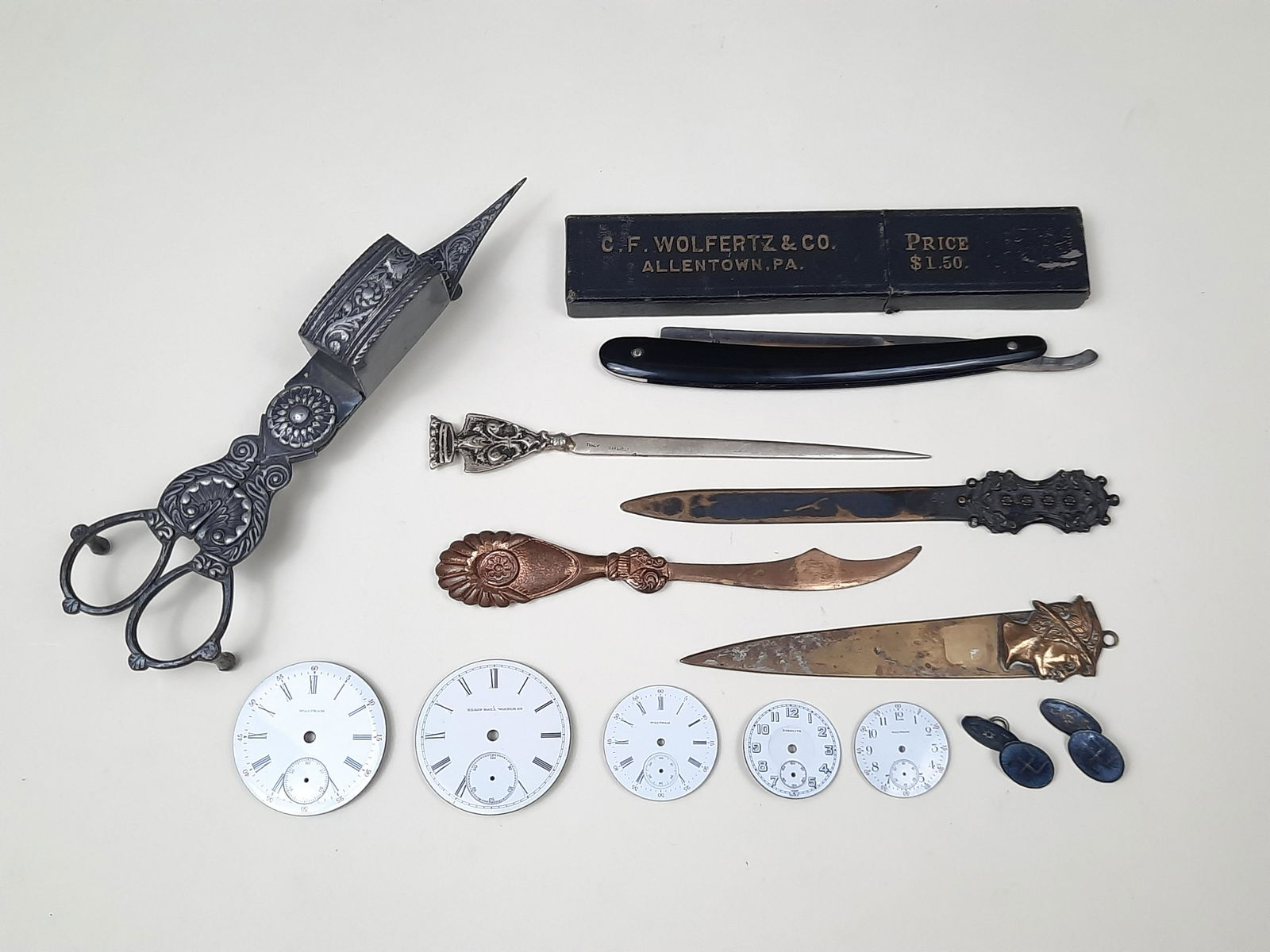 13 Pcs incl Watch Dials, Letter Openers & Razor (1 of 8)