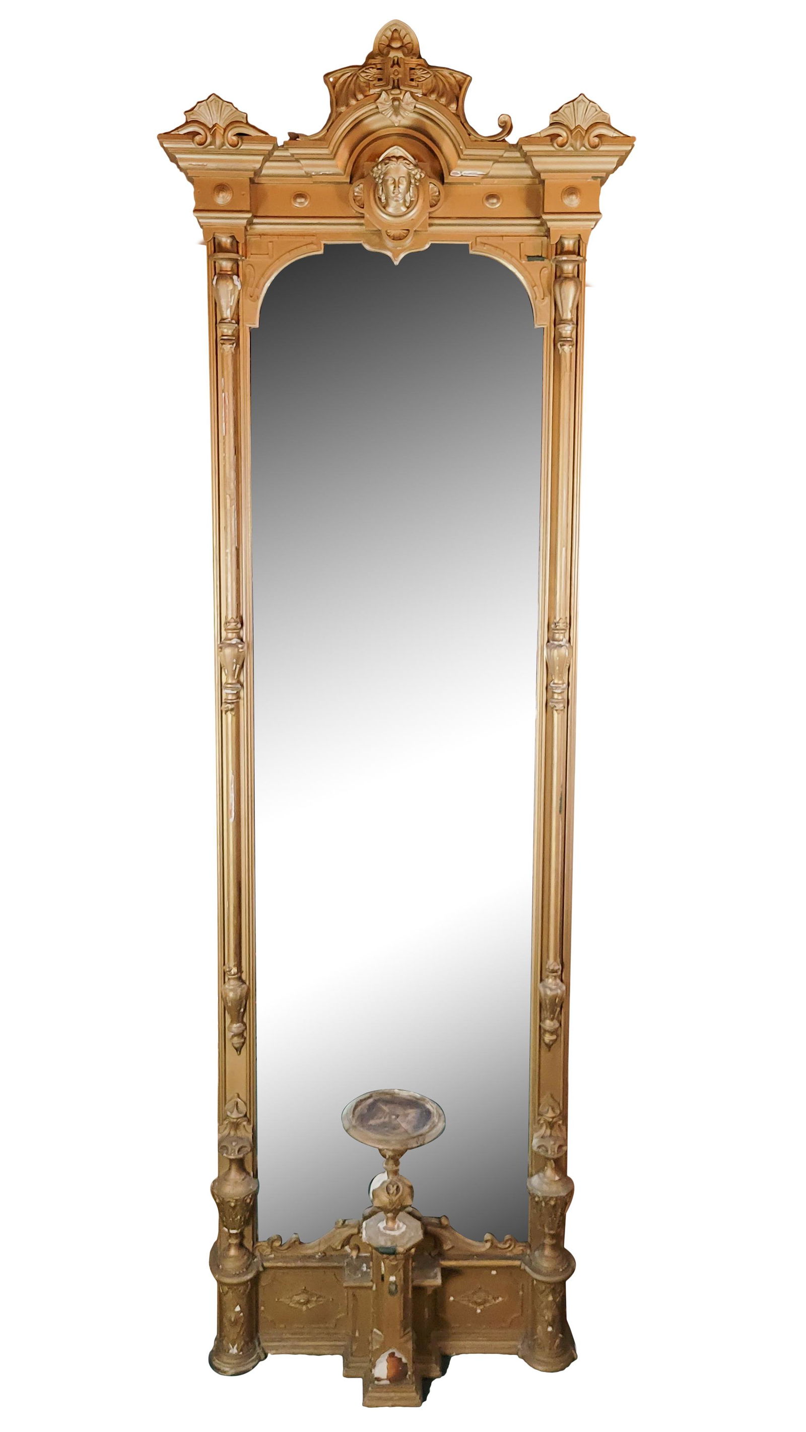 Victorian Gilt Wood Figural Pier Mirror (1 of 4)