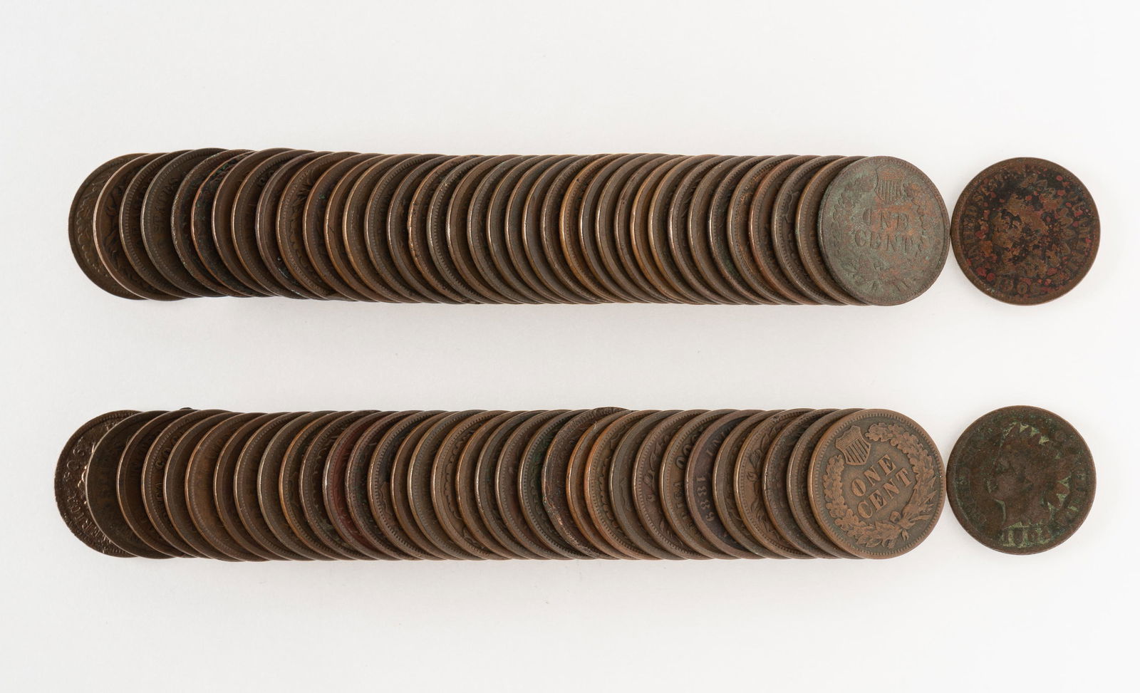 72 Indian Cents 1880 to 1908 (1 of 1)