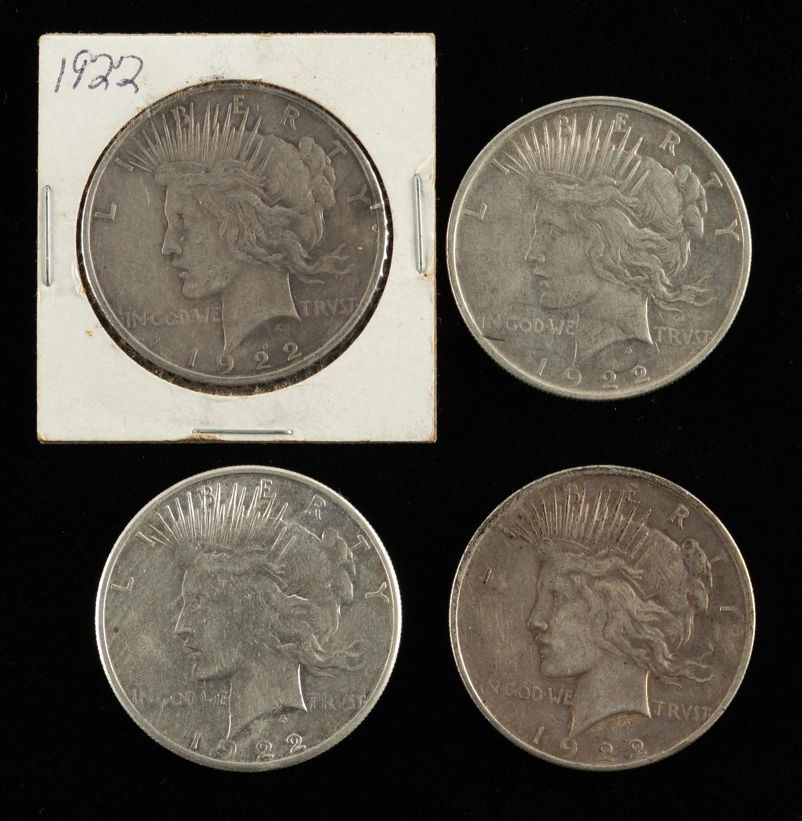 4 Peace Silver Dollars Incl 2 1922 (1 of 2)