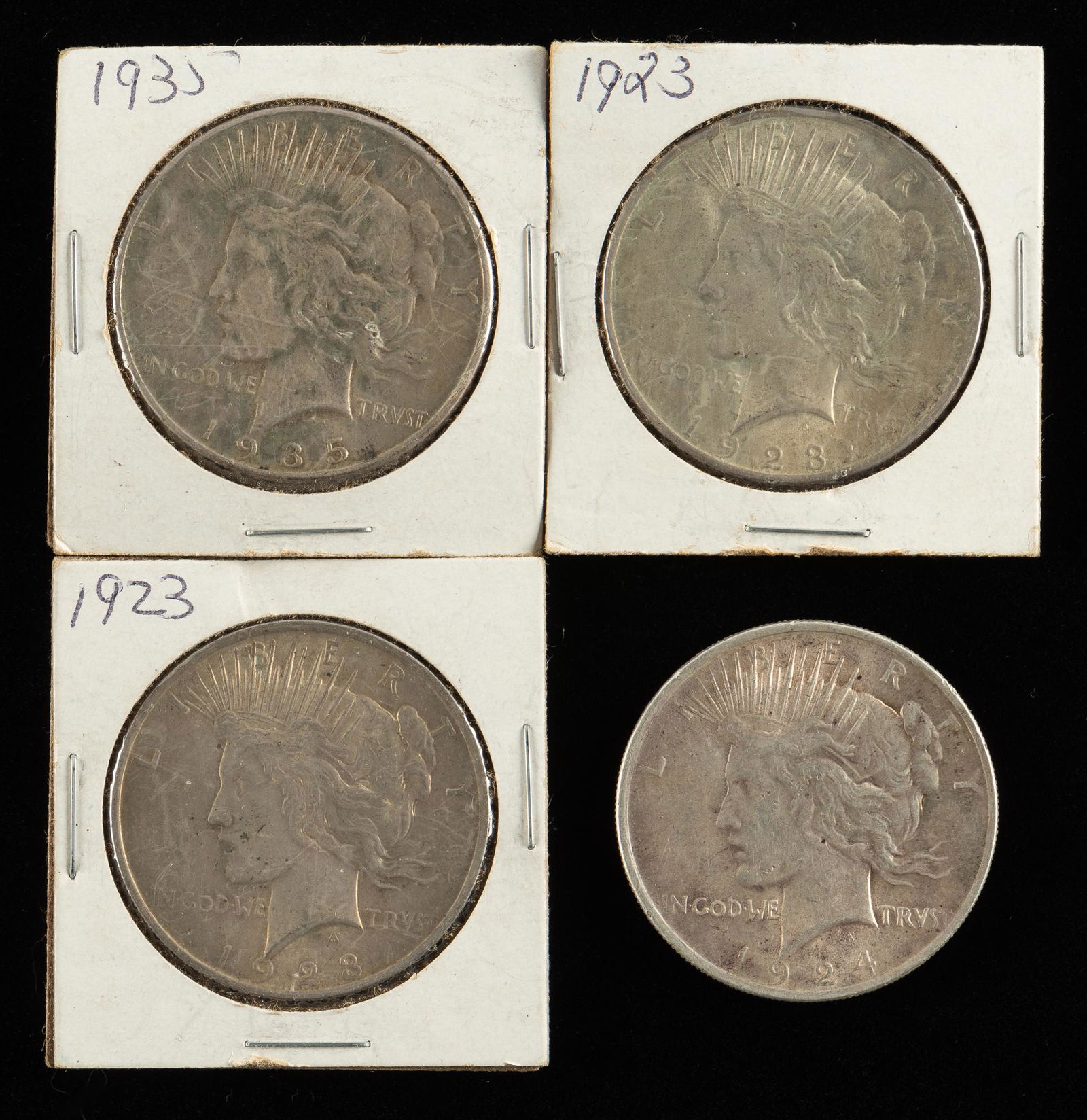 4 Peace Silver Dollars Incl 2 1923 (1 of 2)