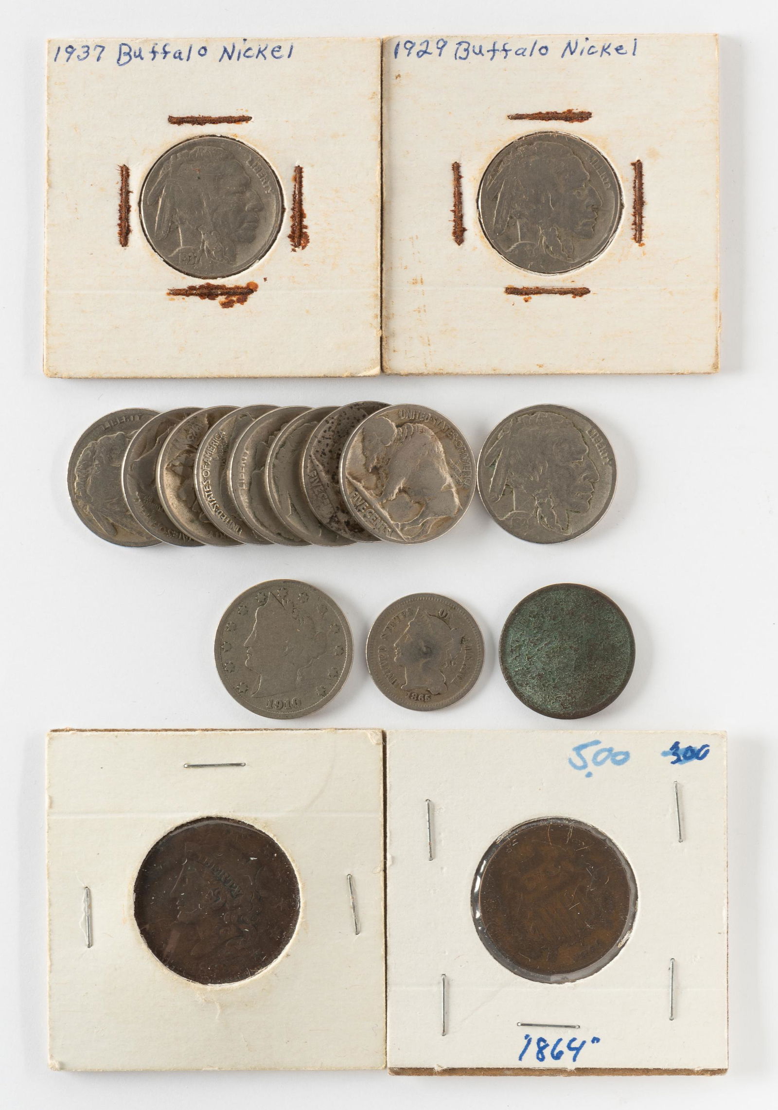 16 U.S. Type Coins Incl 1838 Large Cent (1 of 2)