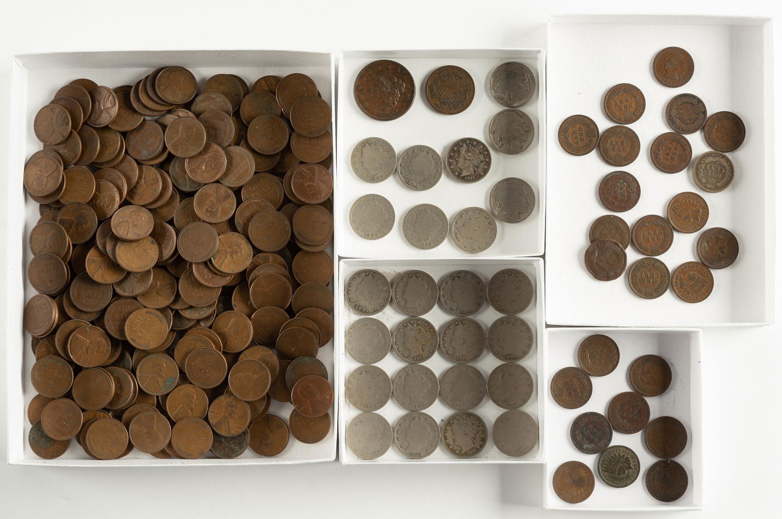 284 U.S. Type Coins Incl 232 Wheat Cents (1 of 6)