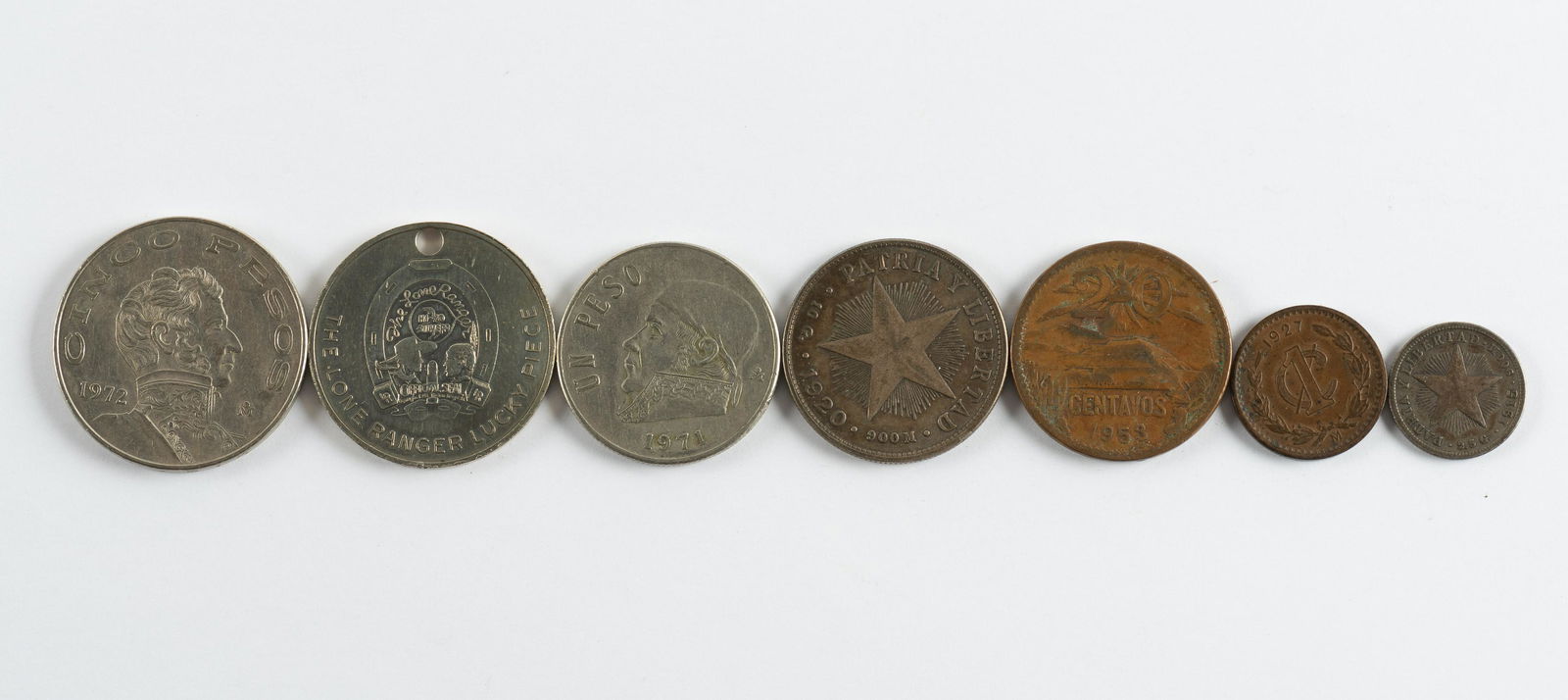 7 World Coins Incl 1920 & 1915 Centavo (1 of 2)