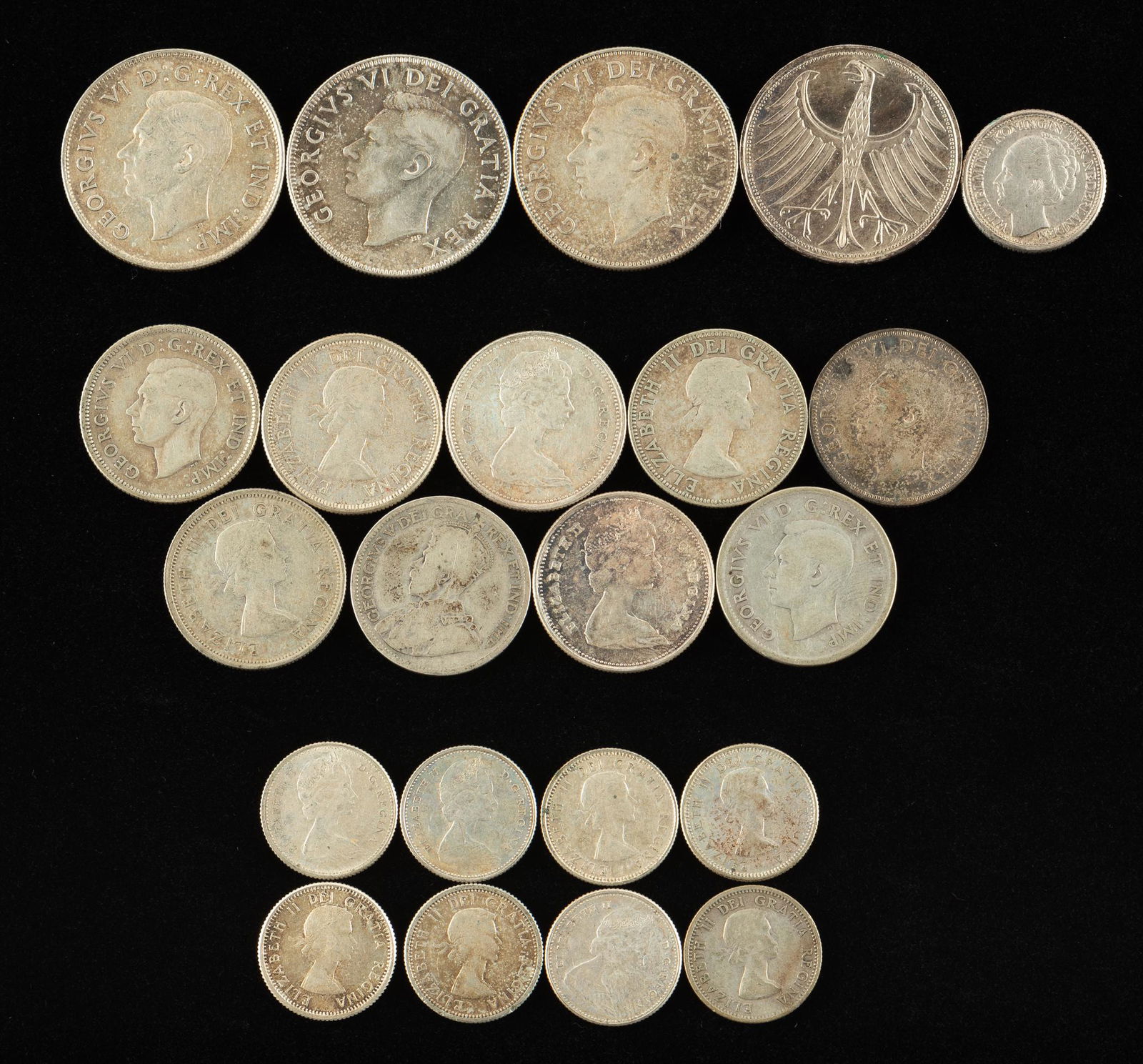 22 World Silver Coins Incl Canadian (1 of 2)