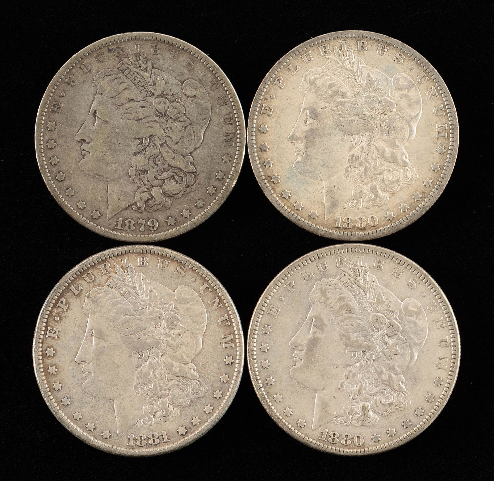 4 Morgan Silver Dollars Incl 1880 & 1880-O (1 of 2)