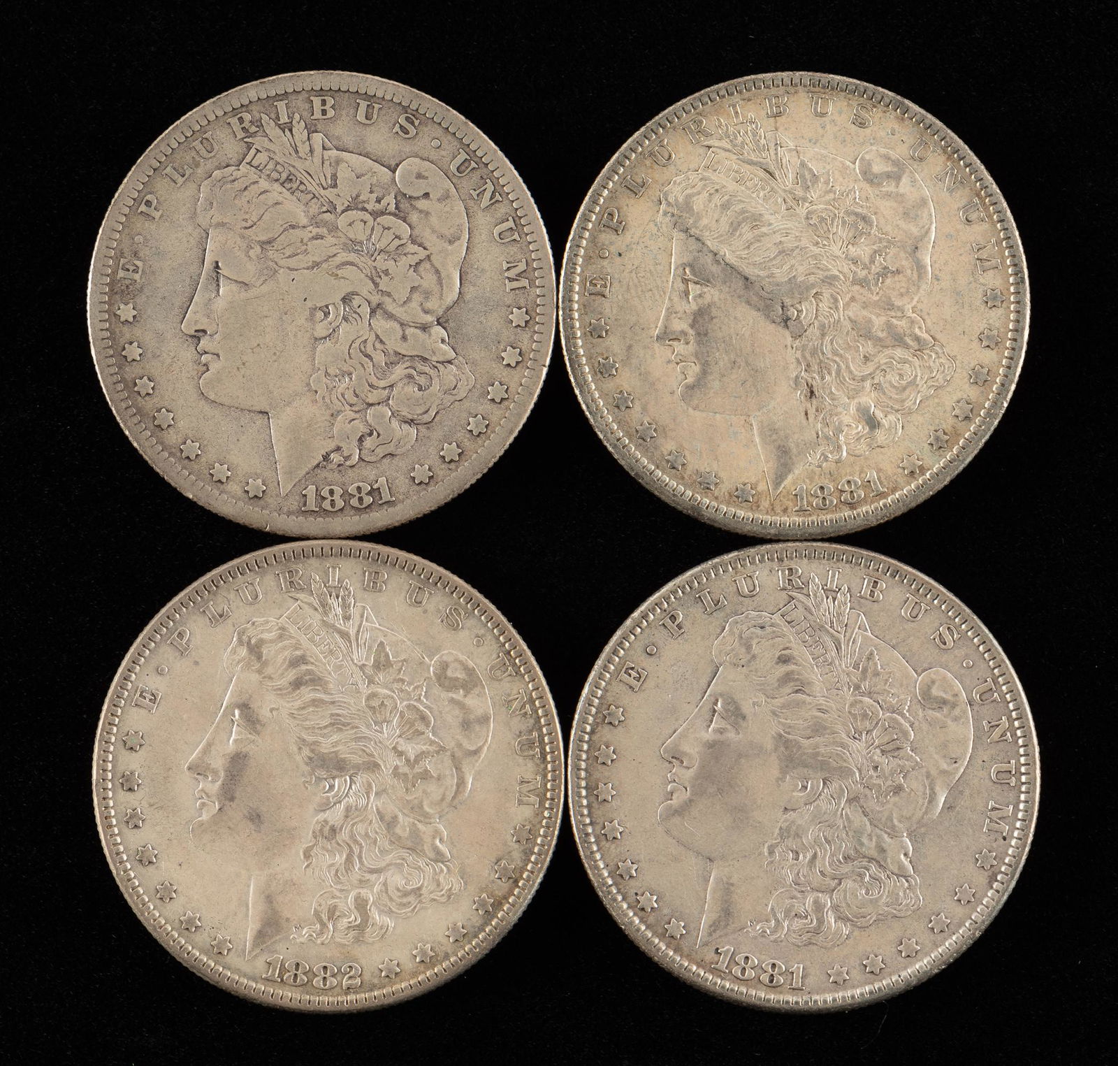 4 Morgan Silver Dollars Incl 1881-P, O, & S (1 of 2)