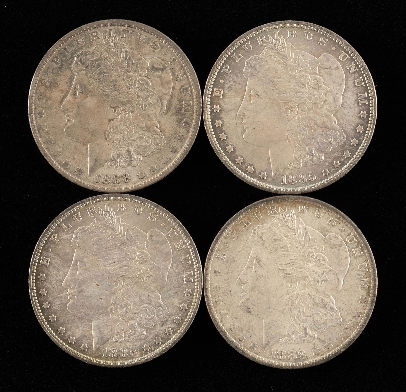 4 Morgan Silver Dollars Incl 1883-O (1 of 2)