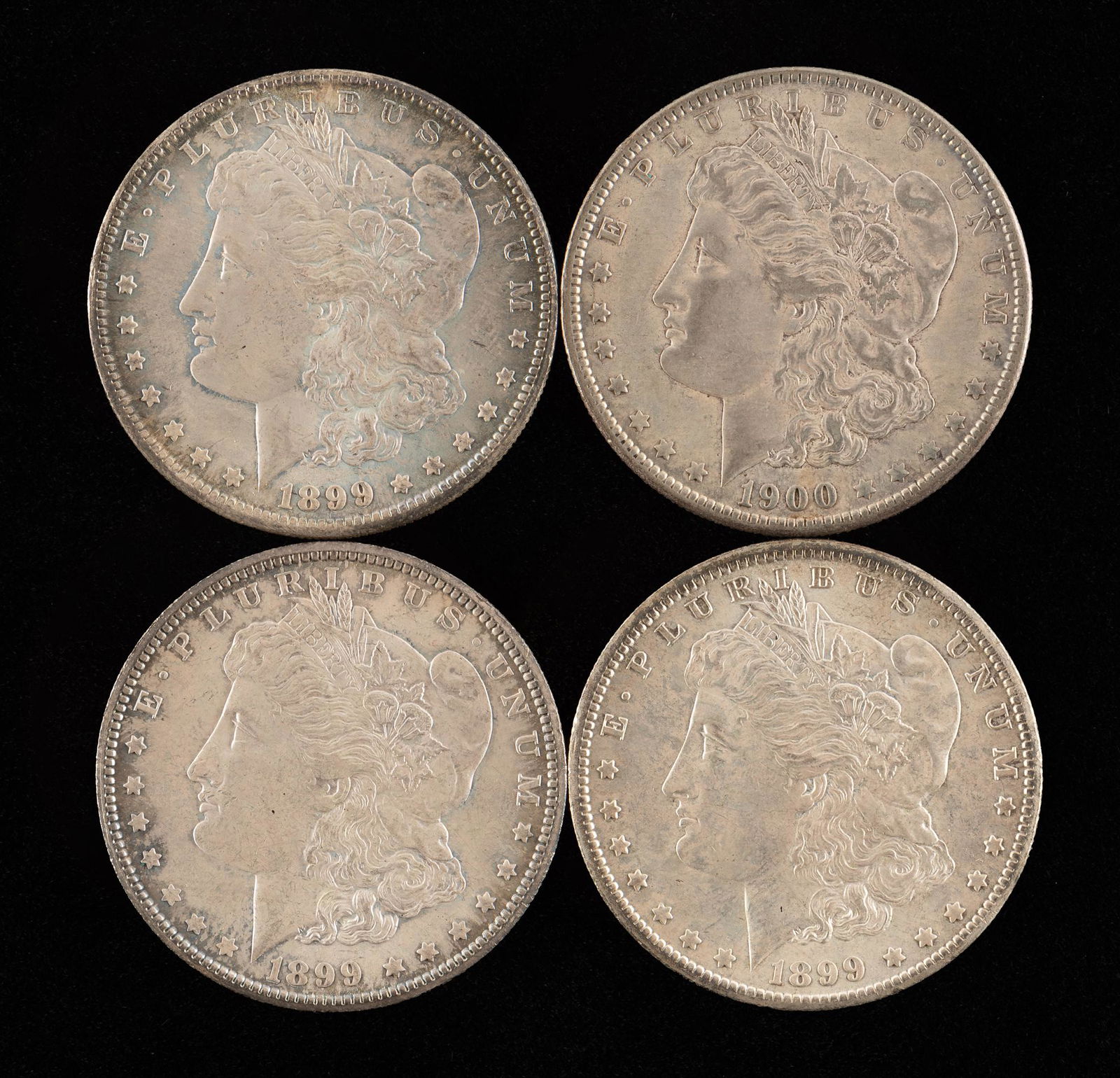 4 Morgan Silver Dollars Incl 3 1899-O (1 of 2)