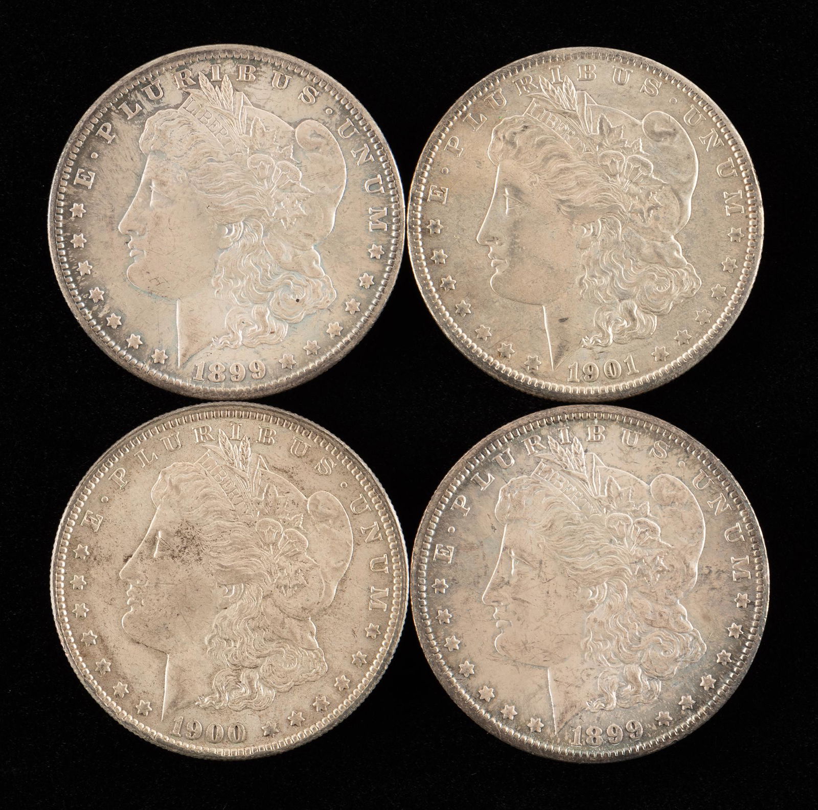 4 Morgan Silver Dollars Incl 2 1899-O (1 of 2)