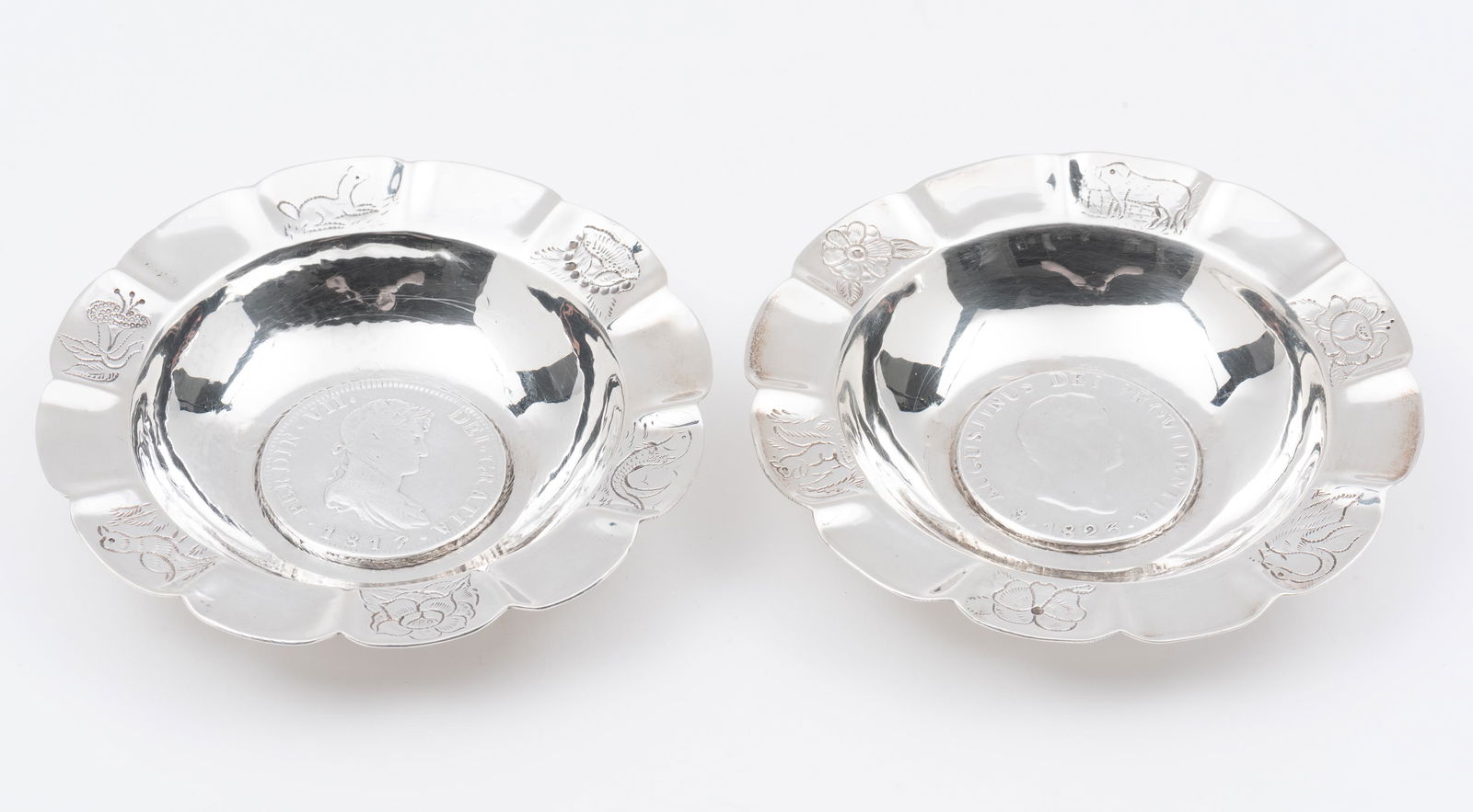 2 Sterling Coin Mounted Dishes (1 of 4)