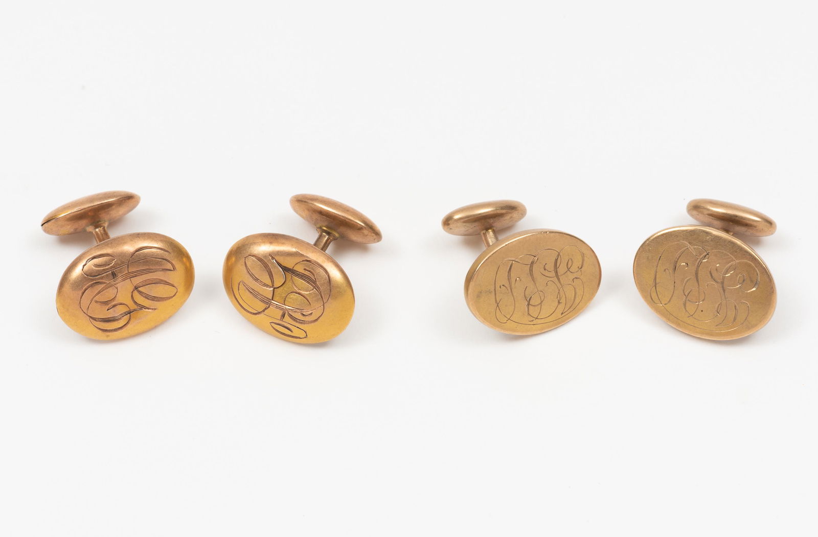 2 Pairs Antique Gold Cuff Links (1 of 5)