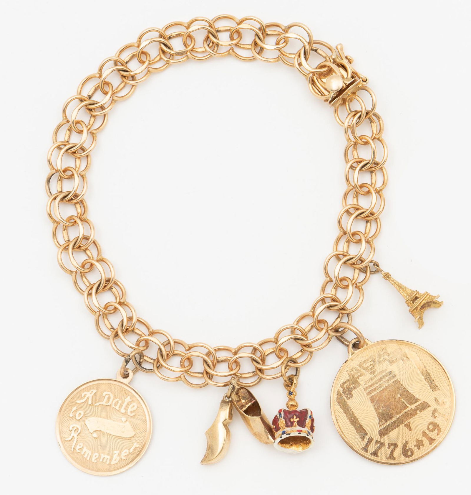 14K Charm Bracelet with 5 14K Charms (1 of 1)