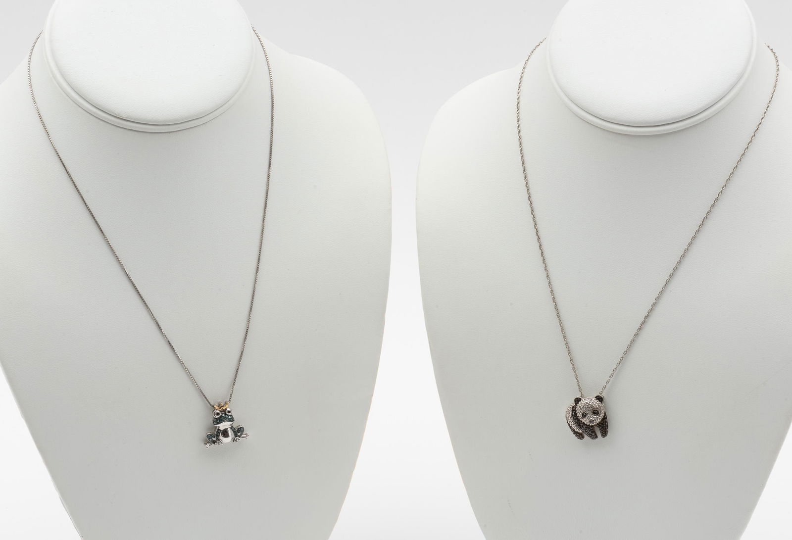 2 Sterling & Diamond Pendant Necklaces (1 of 9)