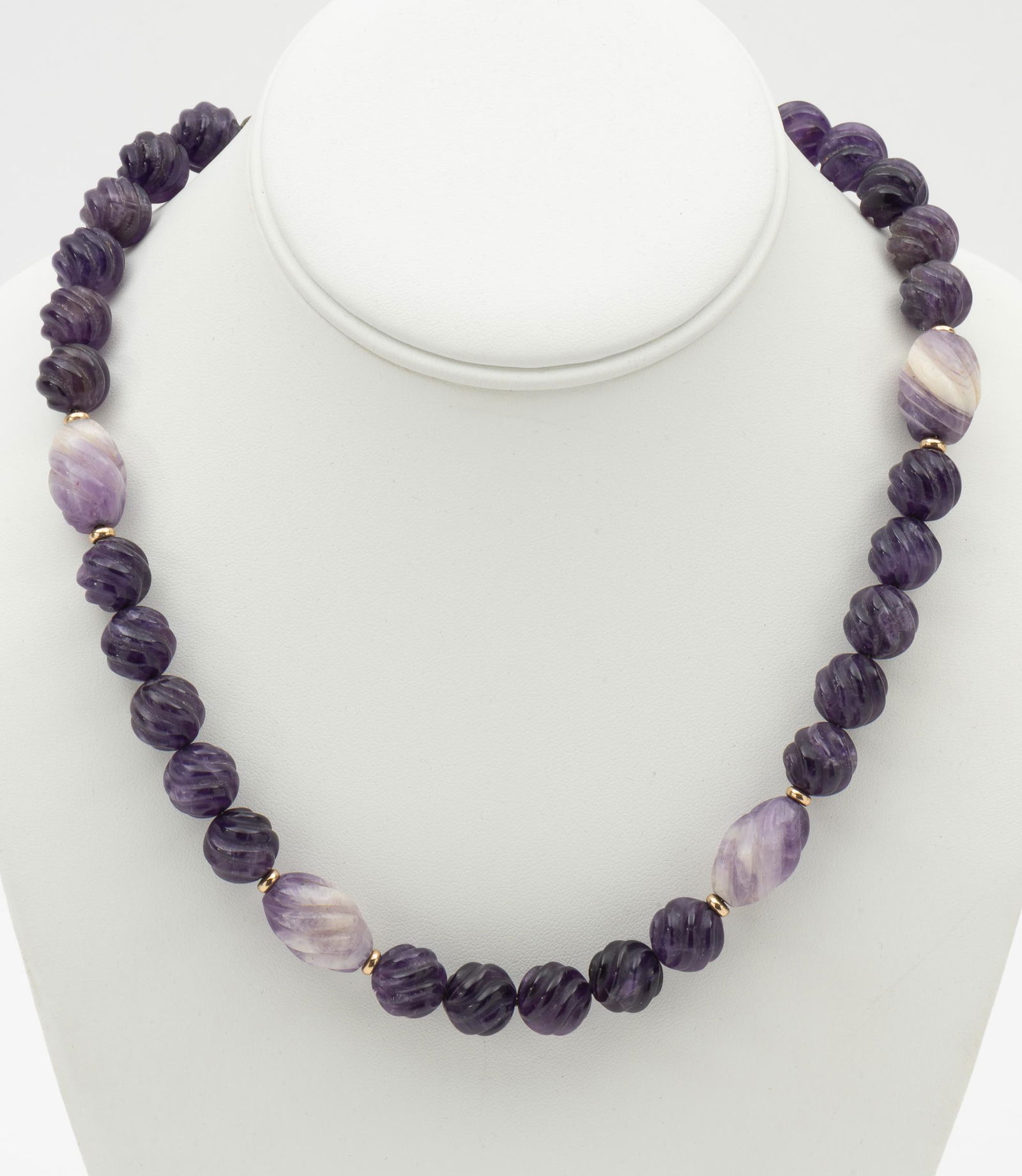 Carved Amethyst Bead Necklace (1 of 3)