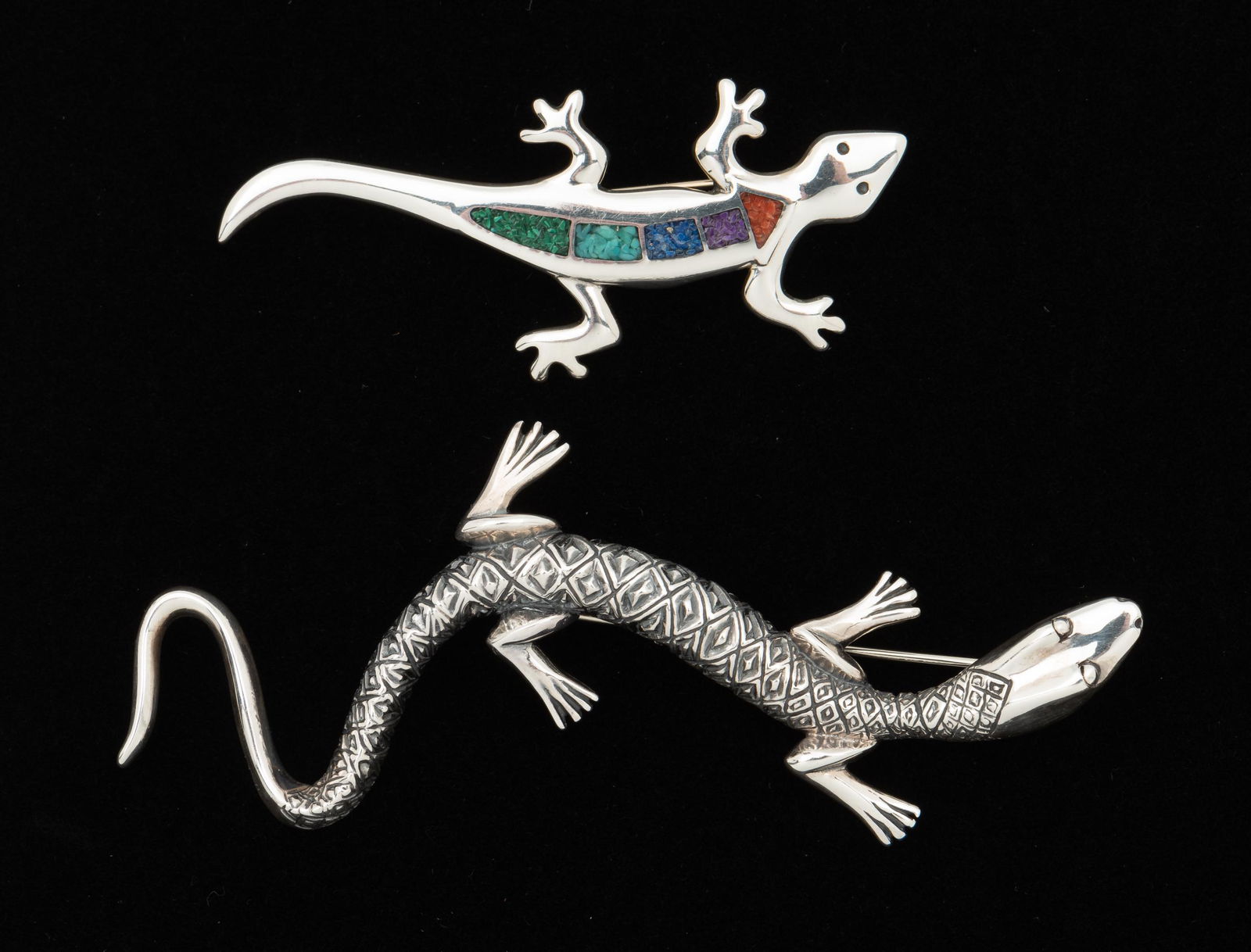 2 Sterling Lizard Brooches (1 of 7)