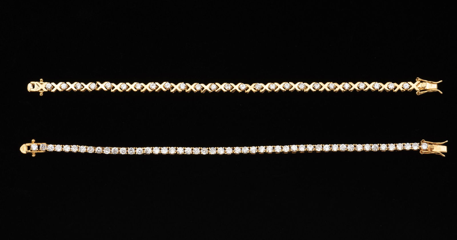 2 Sterling Clear Stone Bracelets (1 of 9)