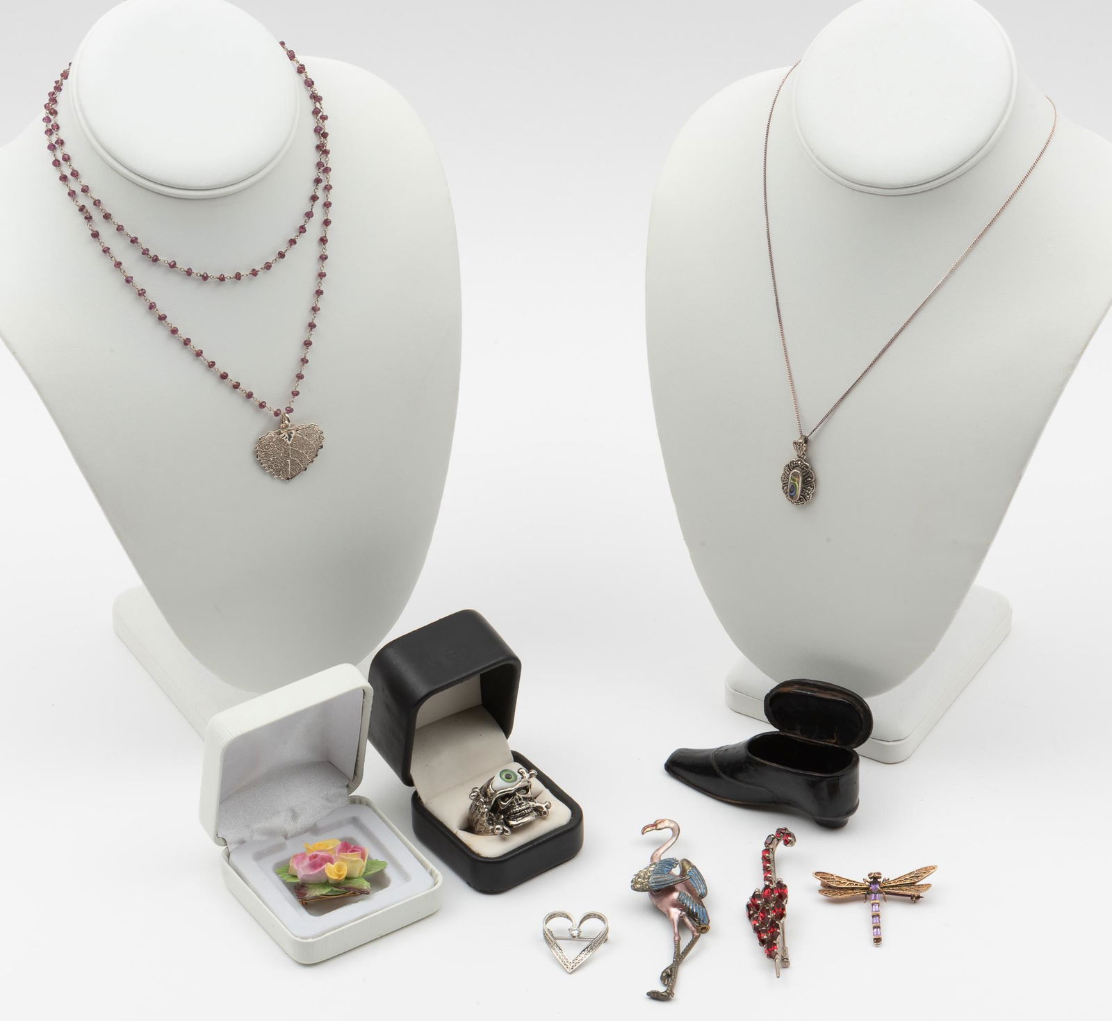 8 Pcs Costume Jewelry & Snuff Box (1 of 20)