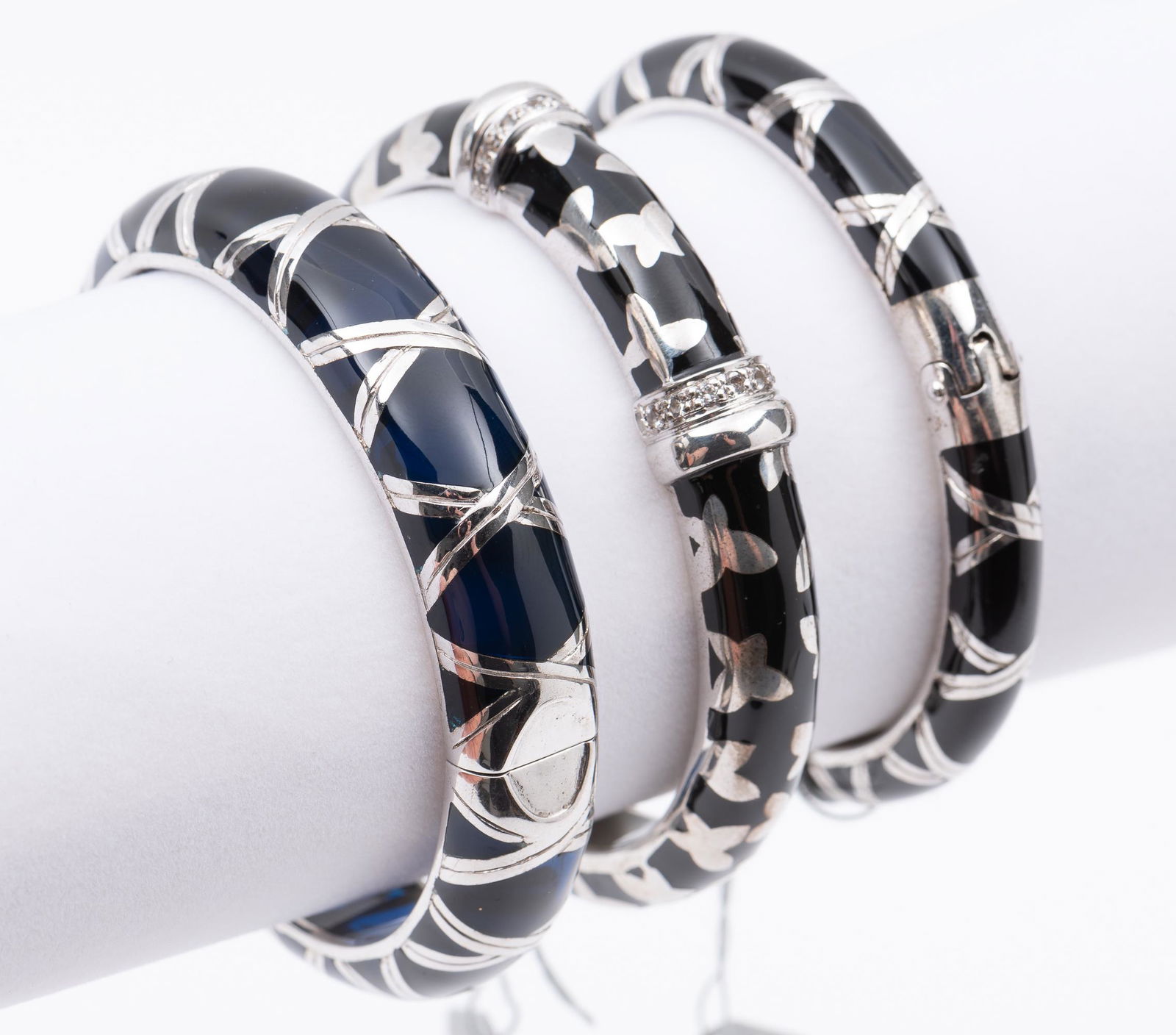 3 Angelique Paris Sterling & Resin Bangles (1 of 4)