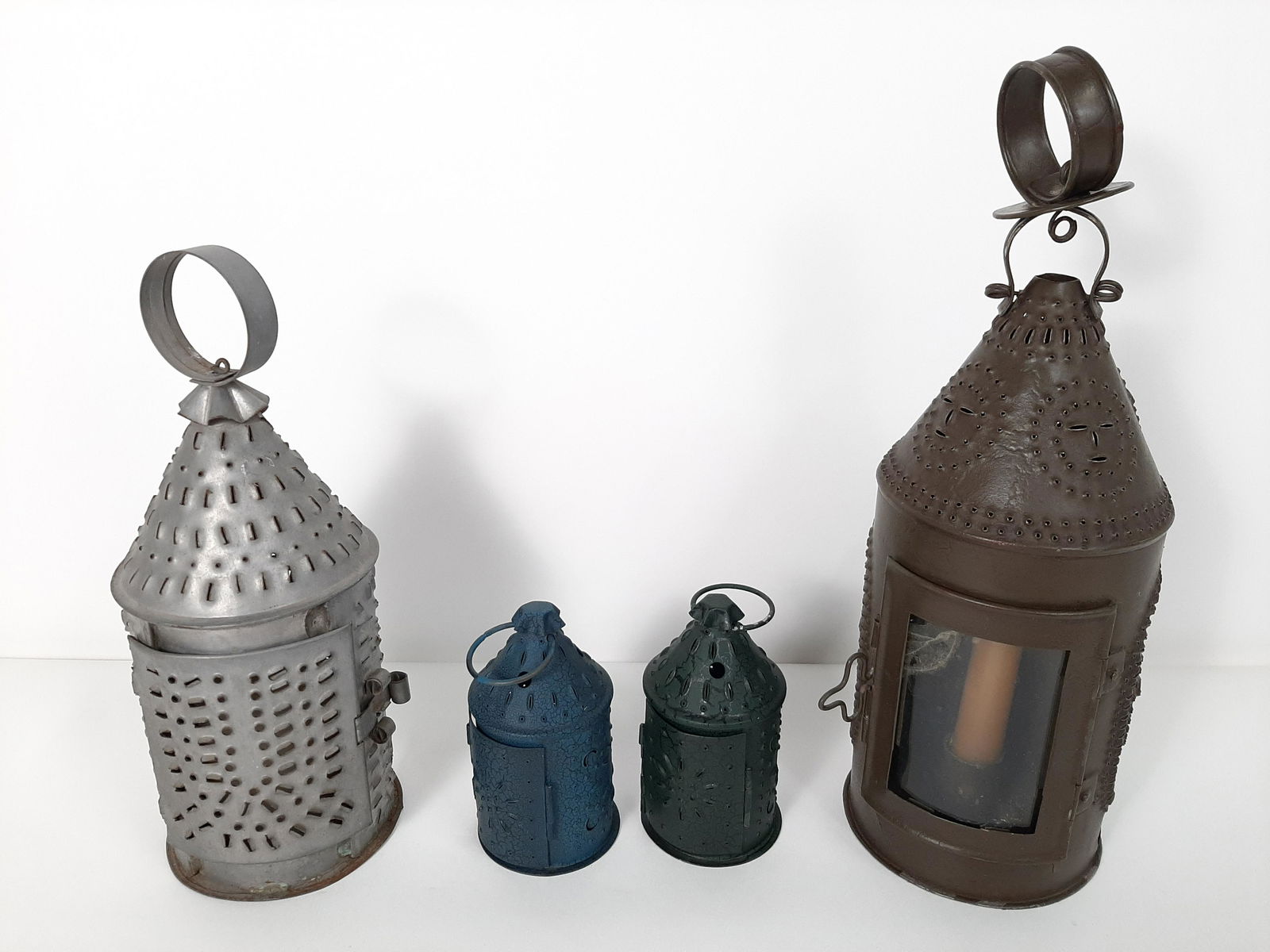 4 Punched Tin Candle Lanterns (1 of 4)
