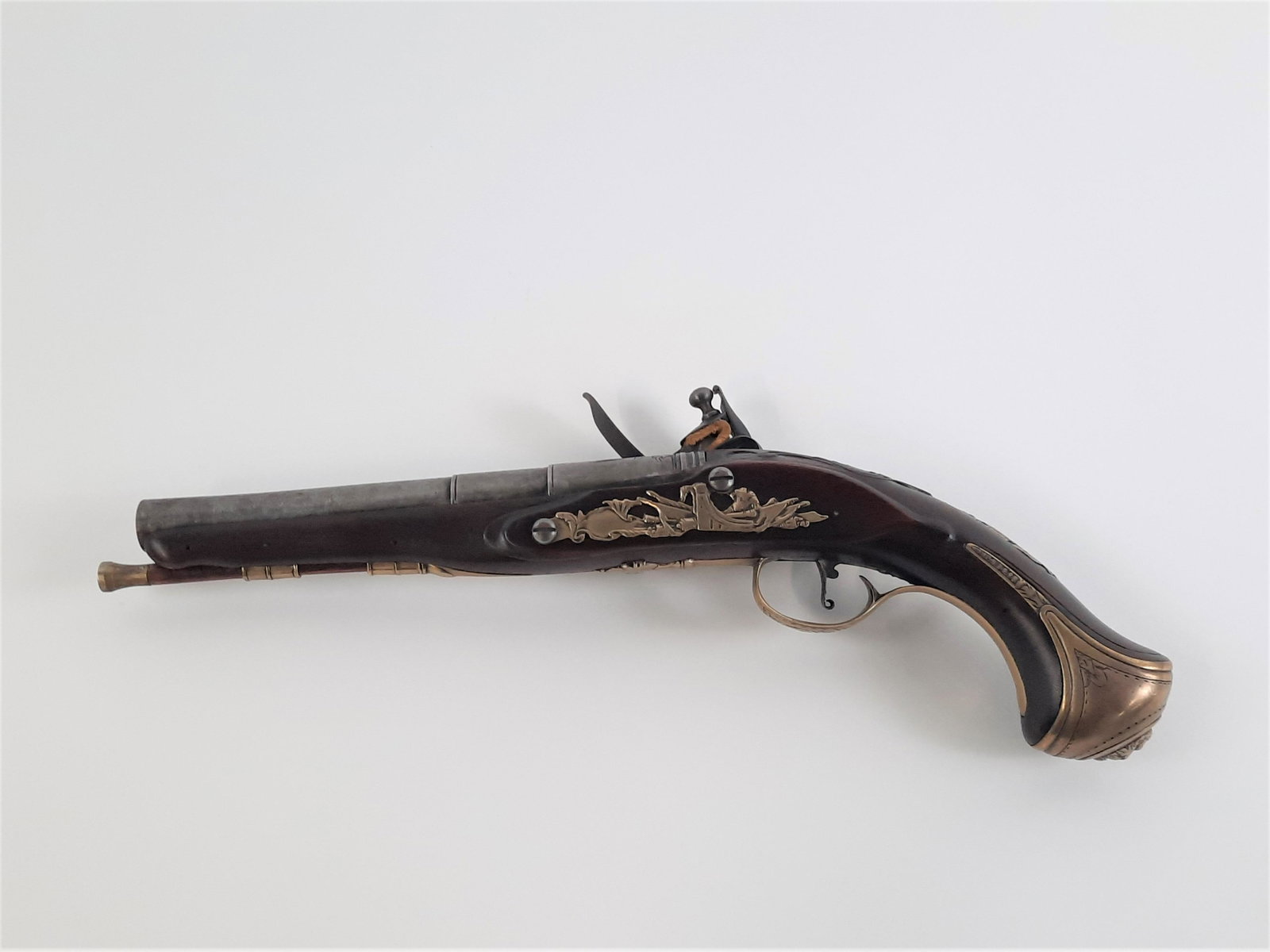 Replica Flintlock Pistol: Marked "E.G.C. III" on the barrel. 14-3/4" long. IMPORTANT: Before bidding, please read the terms and conditions. When you registered for the auction you agreed to these terms and will be required to 
