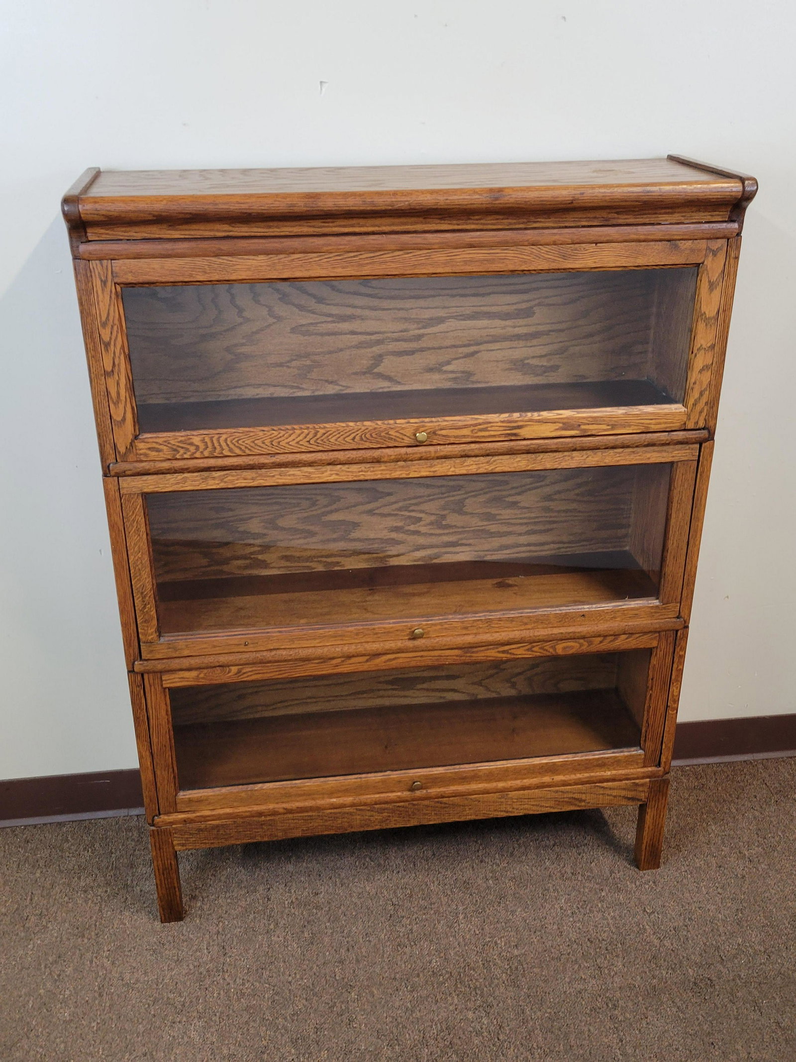 Viking Barrister Bookcase: 34" wide X 10 1/2" deep X 45 3/4" high. IMPORTANT: Before bidding, please read the terms and conditions. When you registered for the auction you agreed to these terms and will be required to comply wi