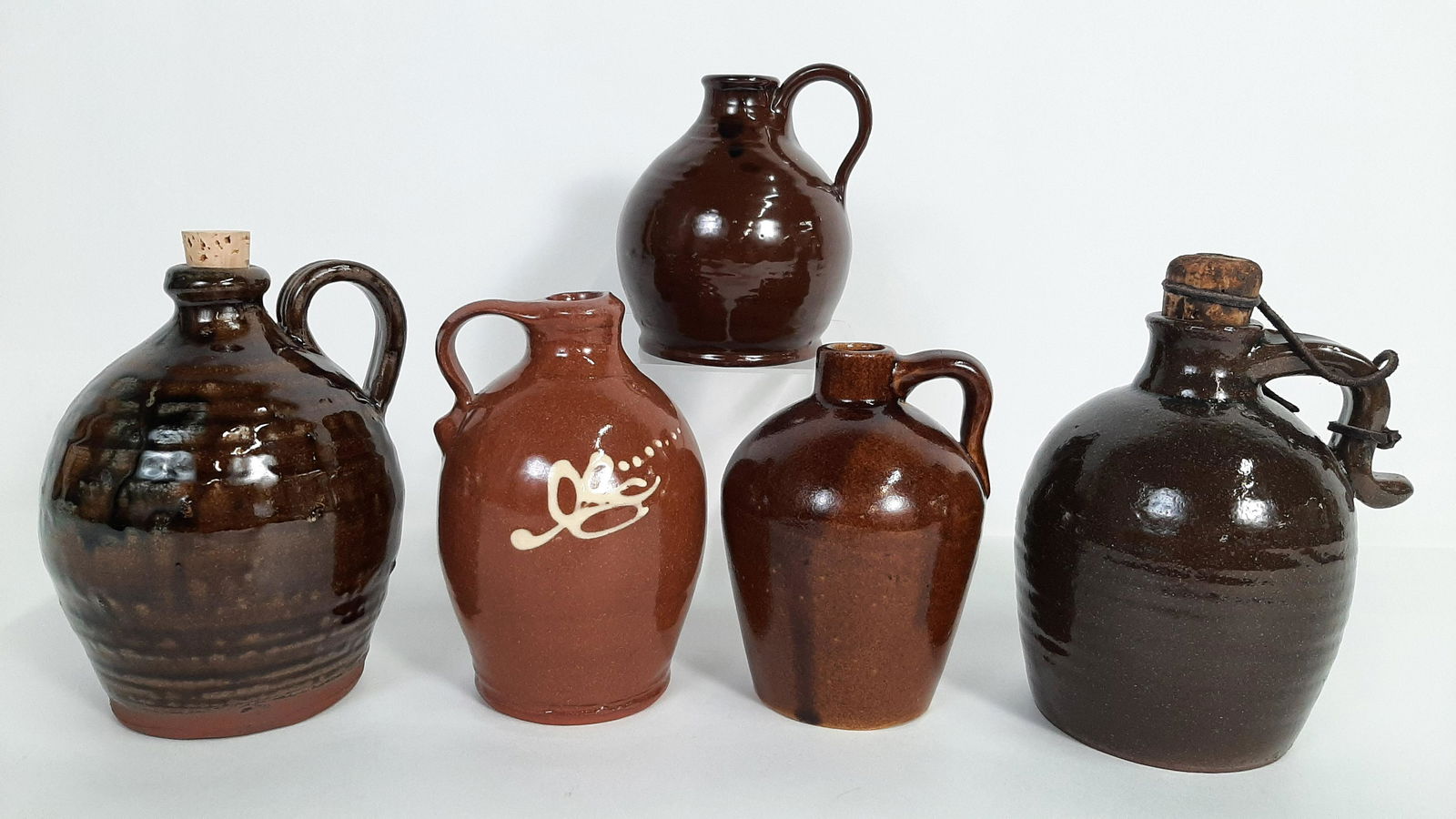 5 Redware Jugs incl. Roycroft (1 of 6)
