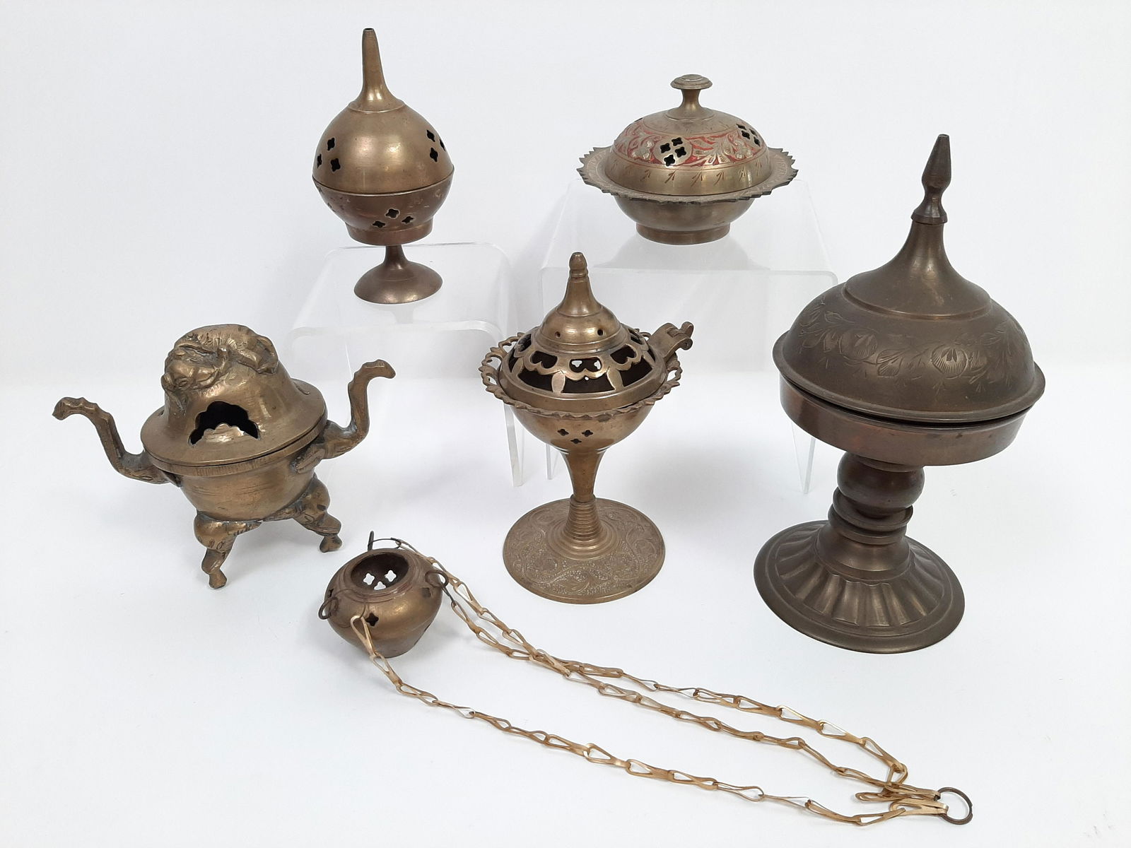 6 Brass Incense Burners (1 of 4)