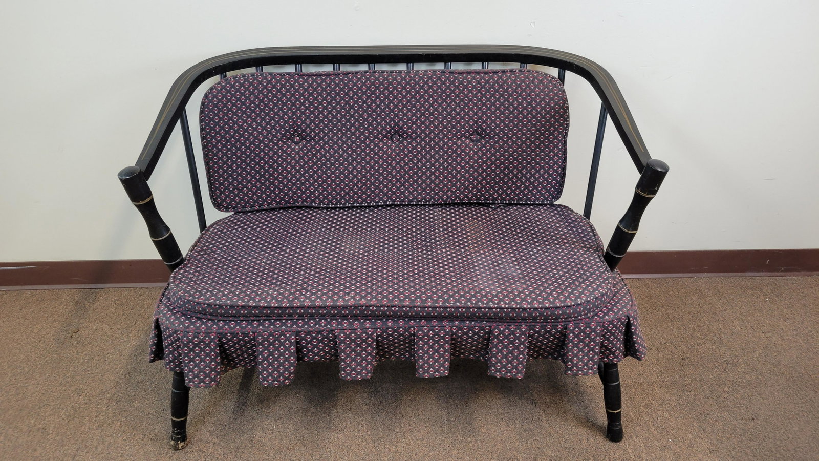 Painted Bench: 44 3/4" wide X 24" deep X 30 1/2" high. IMPORTANT: Before bidding, please read the terms and conditions. When you registered for the auction you agreed to these terms and will be required to comply wi
