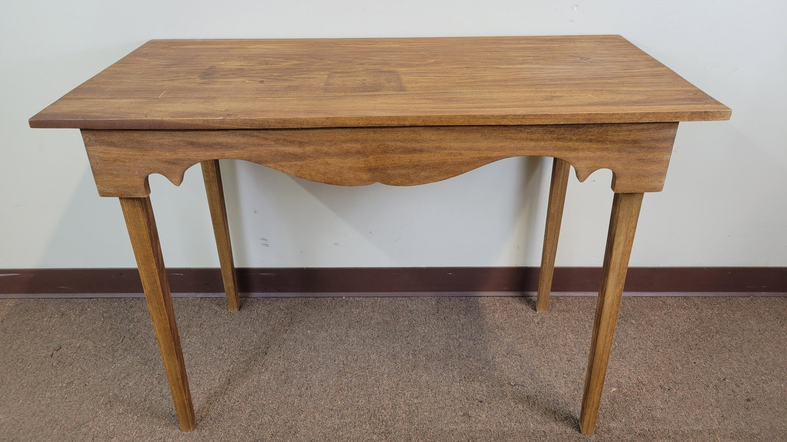 Folding Table: 43" wide X 21 1/4" deep X 30" high. IMPORTANT: Before bidding, please read the terms and conditions. When you registered for the auction you agreed to these terms and will be required to comply with t