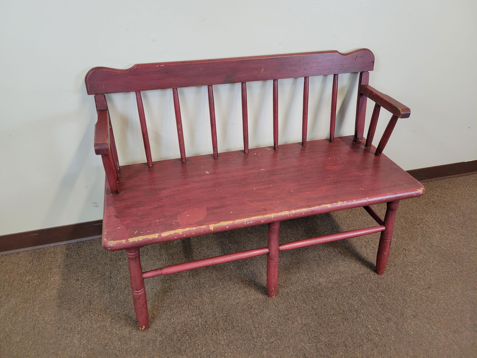 Red Painted Bench (1 of 5)