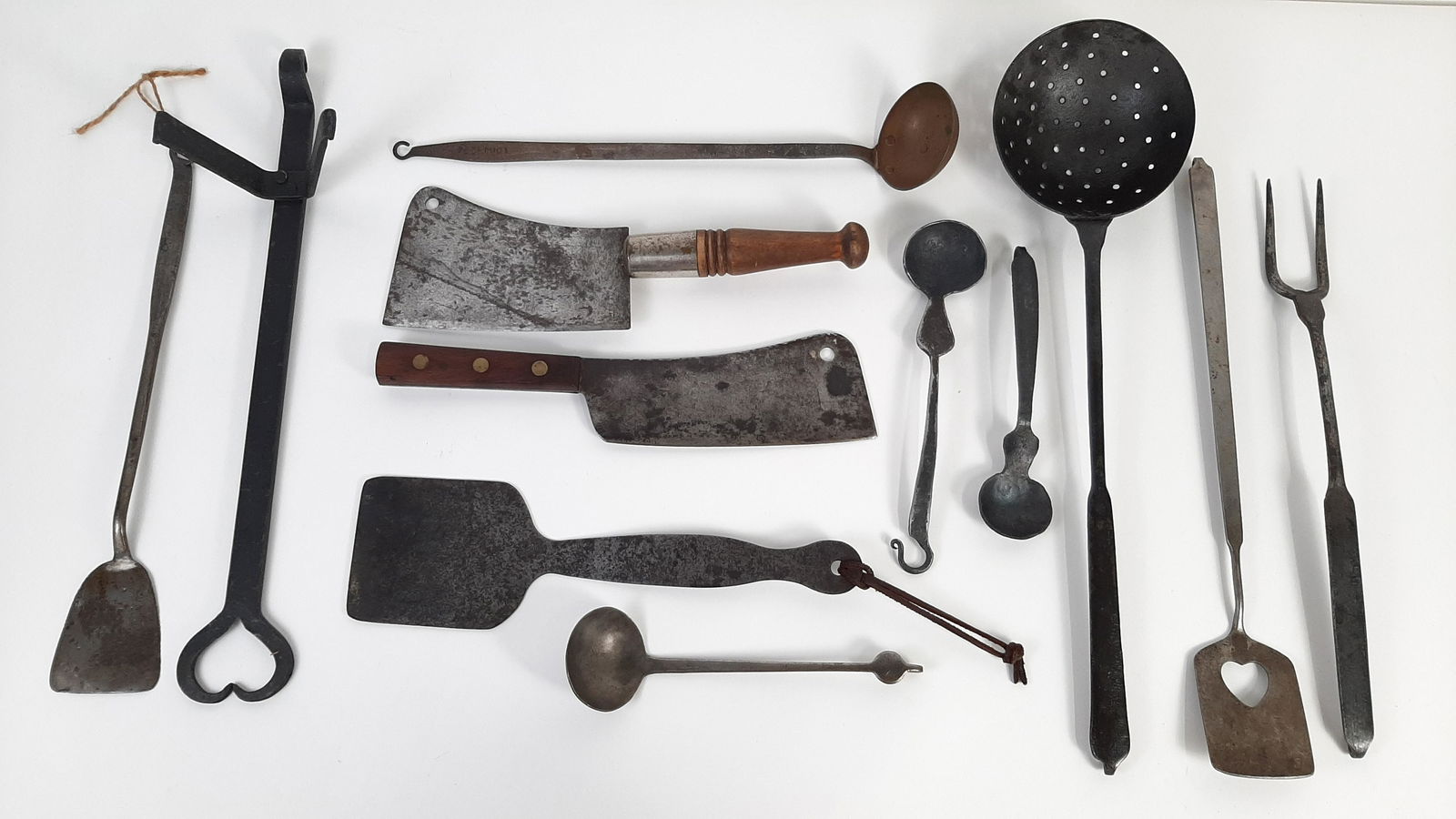 12 Antique Kitchen Utensils Incl. Meat Cleavers (1 of 5)