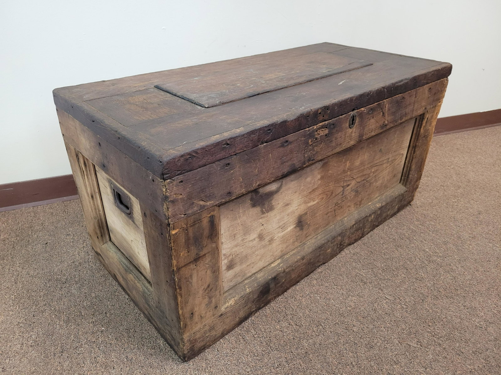 Wood Trunk: 40 3/4" wide X 19 3/4" deep X 20 1/4" high. IMPORTANT: Before bidding, please read the terms and conditions. When you registered for the auction you agreed to these terms and will be required to compl