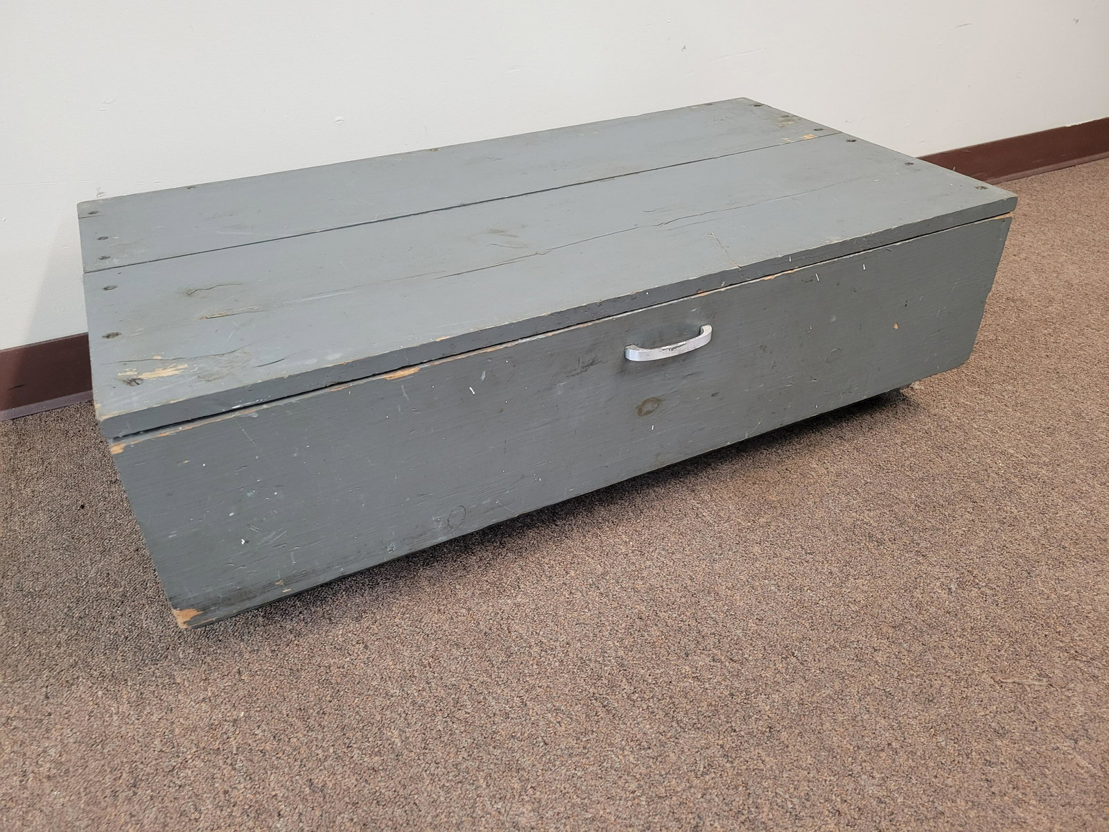 Painting Single Drawer Box: 39" wide X 29 1/2" deep X 12" high. IMPORTANT: Before bidding, please read the terms and conditions. When you registered for the auction you agreed to these terms and will be required to comply with t