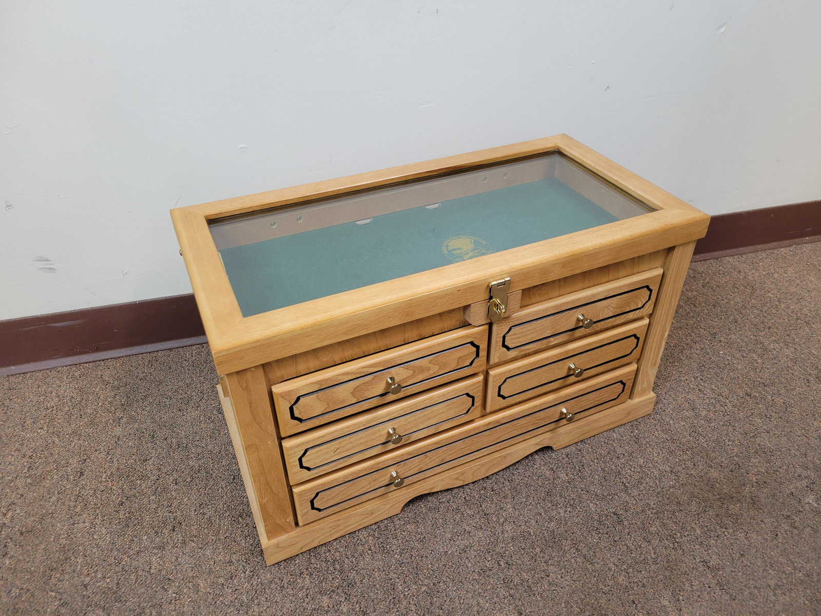 North American Hunting Club Gun Chest: 23" wide X 11 3/4" deep X 13 1/2" high. IMPORTANT: Before bidding, please read the terms and conditions. When you registered for the auction you agreed to these terms and will be required to comply wi