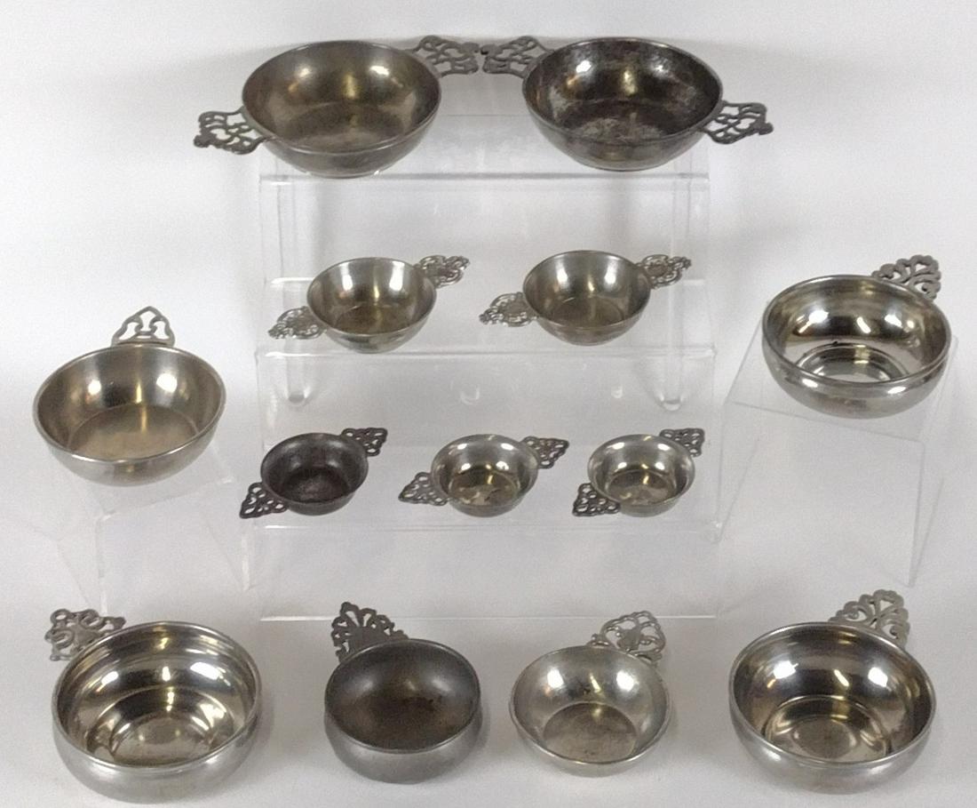 13 Pcs Pewter Porringers Incl. Pfaltzgraff (1 of 14)