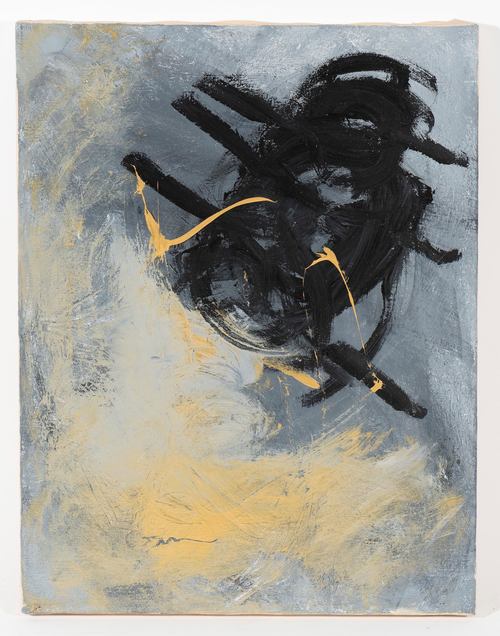 Virginia Cohn Parkum (Pennsylvania, b. 1943): DESCRIPTION: Virginia Cohn Parkum (Pennsylvania, b. 1943). Acrylic on canvas. "What is the Sound." Signed Cohn to lower left. Virgina Cohn Parkum is a researcher, artist, poet and Buddhist teacher. ME