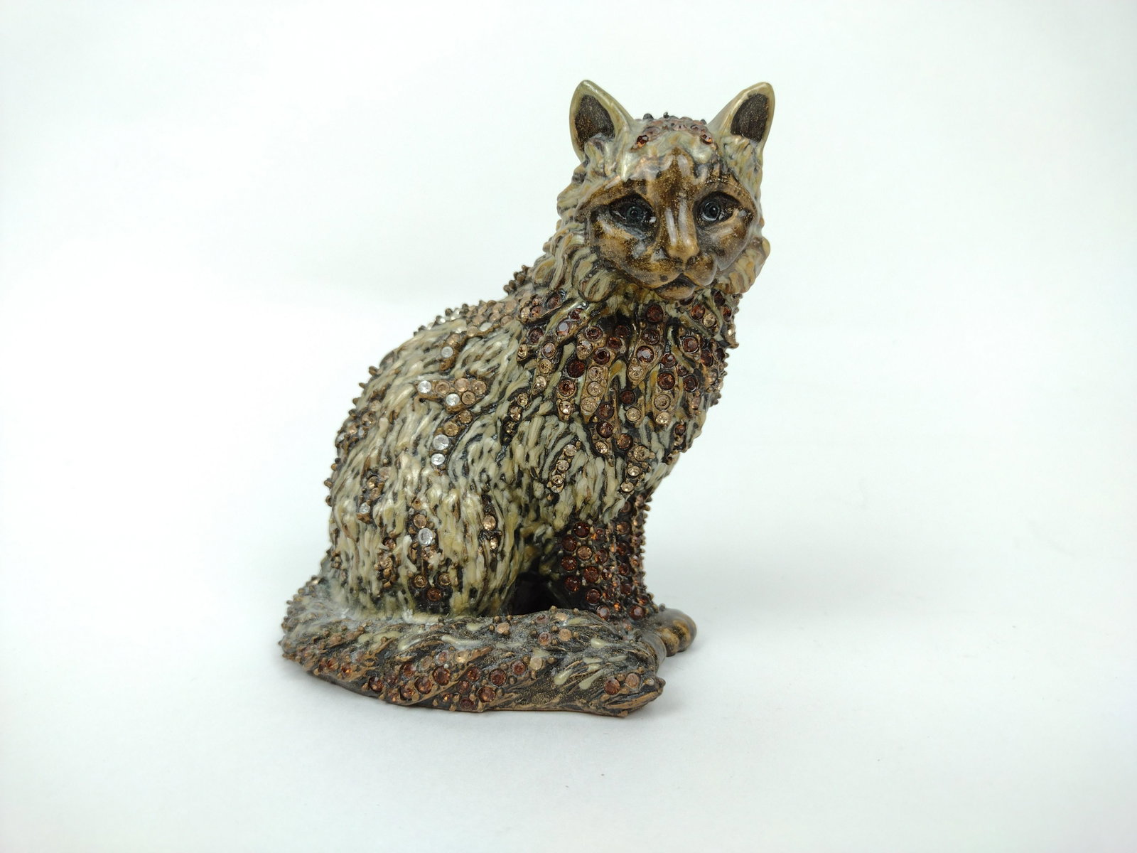 Jar Strongwater Cat Figure: 3" high x 4" wide. IMPORTANT: Before bidding, please read the terms and conditions. When you registered for the auction you agreed to these terms and will be required to comply with them.