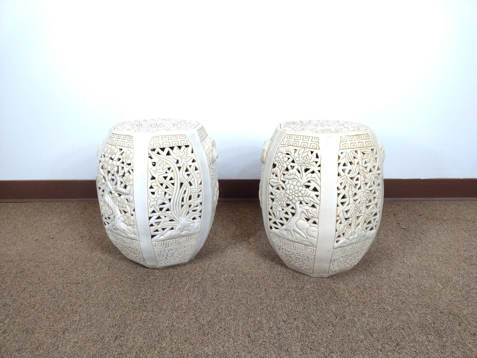 Pair Of Asian Garden Stools (1 of 3)