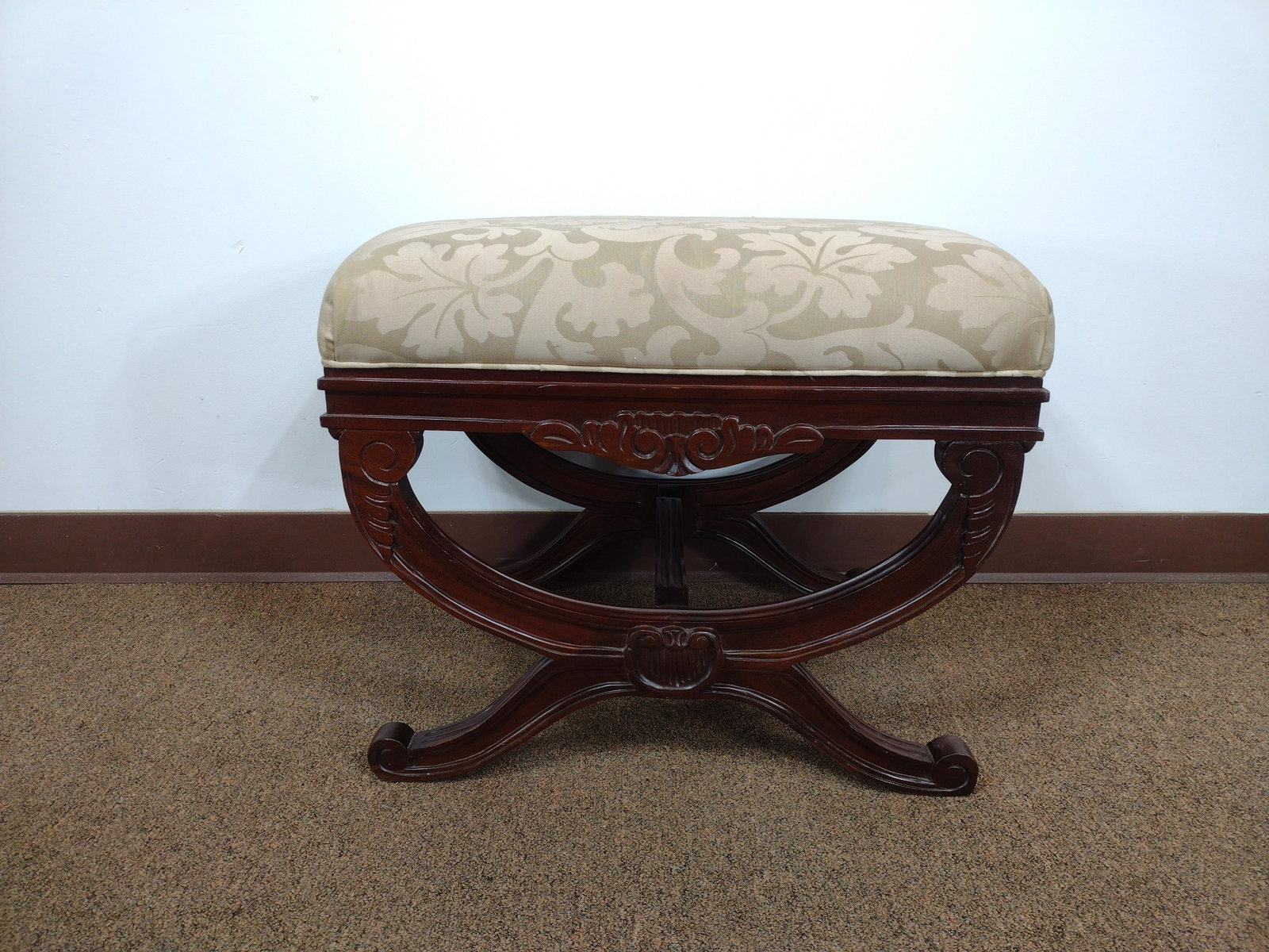 Bench By Sam Moore Furniture: 23 1/2" wide X 17" deep X 20" high. IMPORTANT: Before bidding, please read the terms and conditions. When you registered for the auction you agreed to these terms and will be required to comply with t