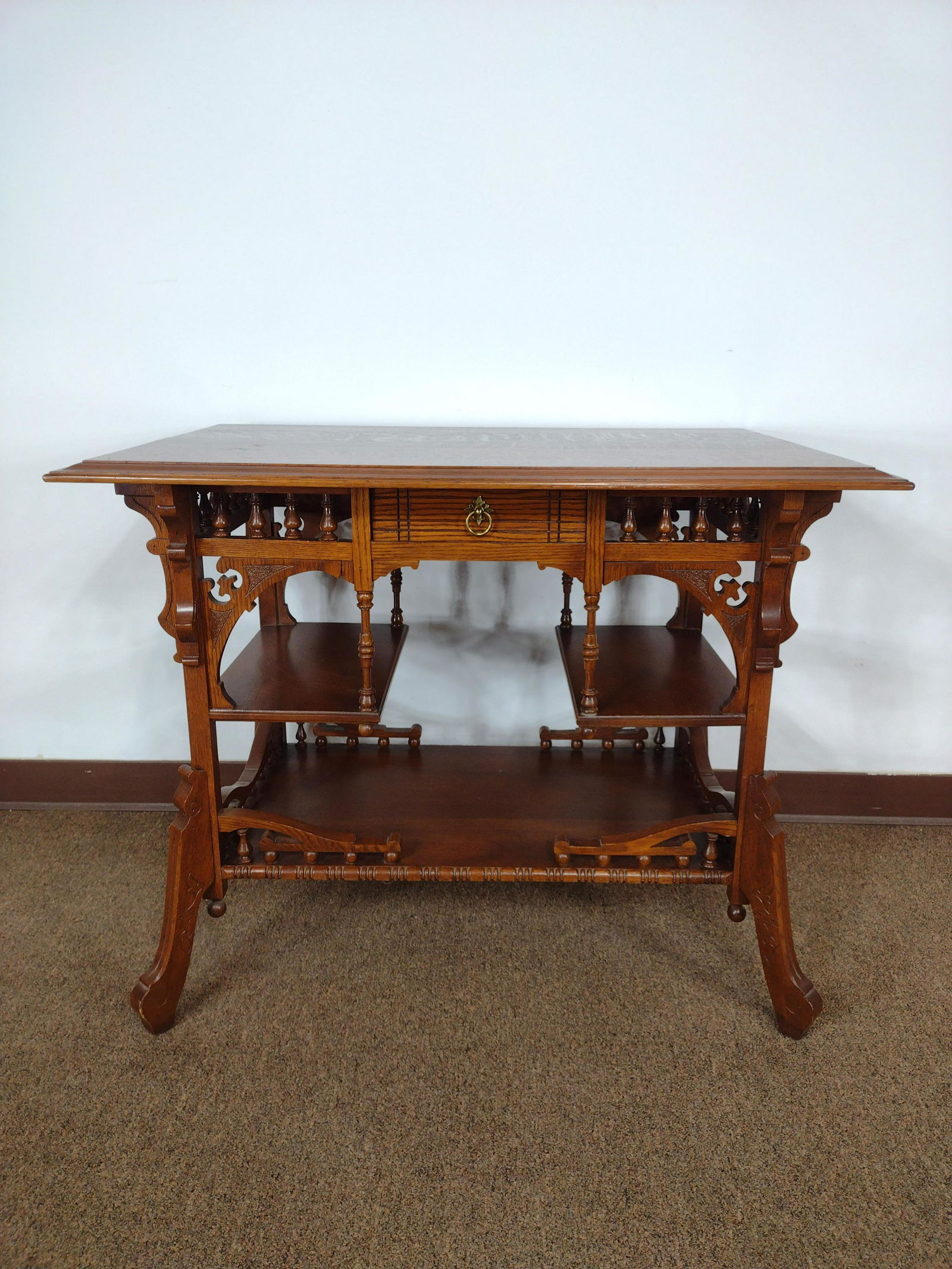 Victorian Eastlake Library Table (1 of 6)