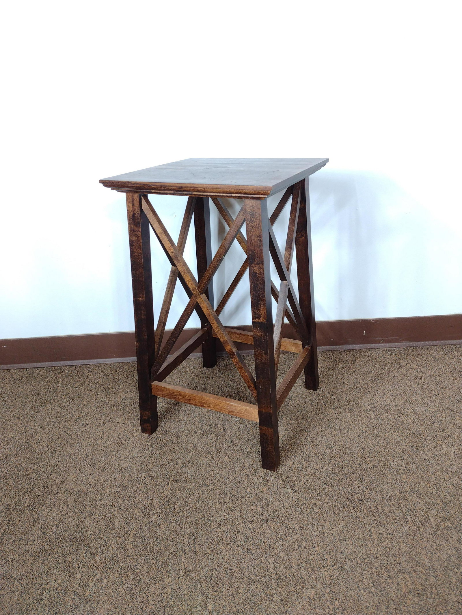 Side Table: 14" wide x 14" deep x 24" high. IMPORTANT: Before bidding, please read the terms and conditions. When you registered for the auction you agreed to these terms and will be required to comply with them.