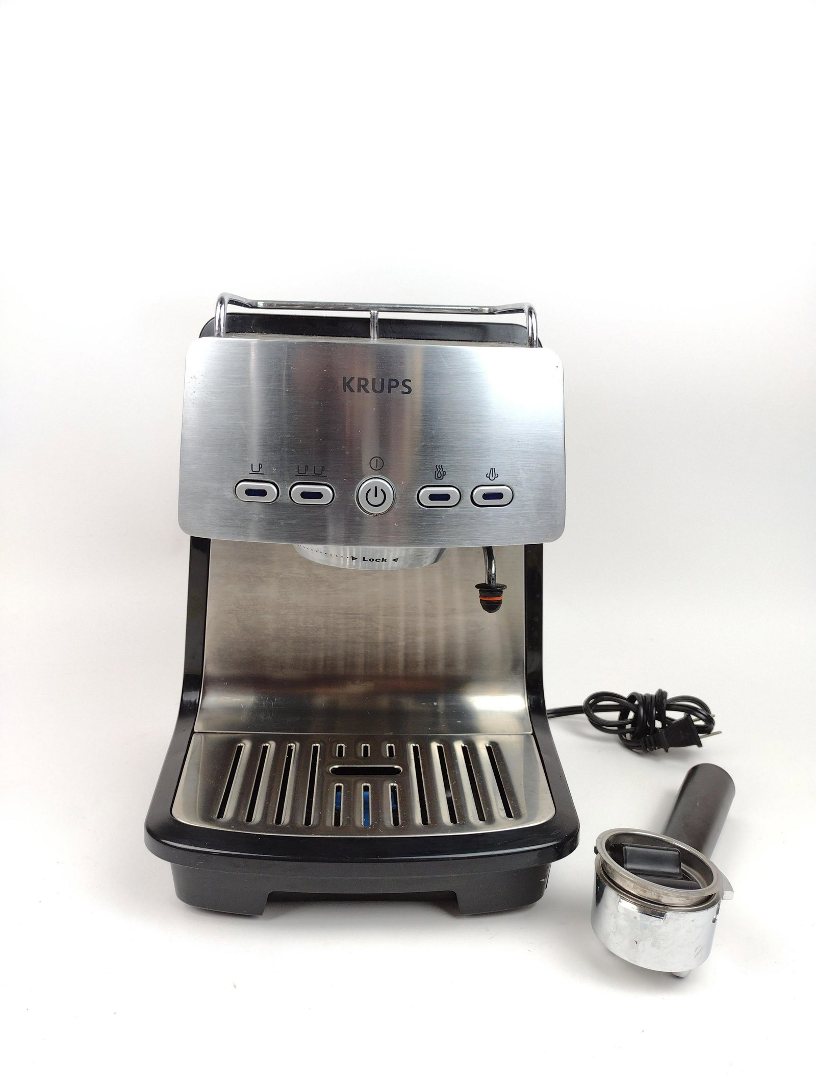 Krups Espresso Machine: 11" high x 9" wide x 9" deep. IMPORTANT: Before bidding, please read the terms and conditions. When you registered for the auction you agreed to these terms and will be required to comply with them.