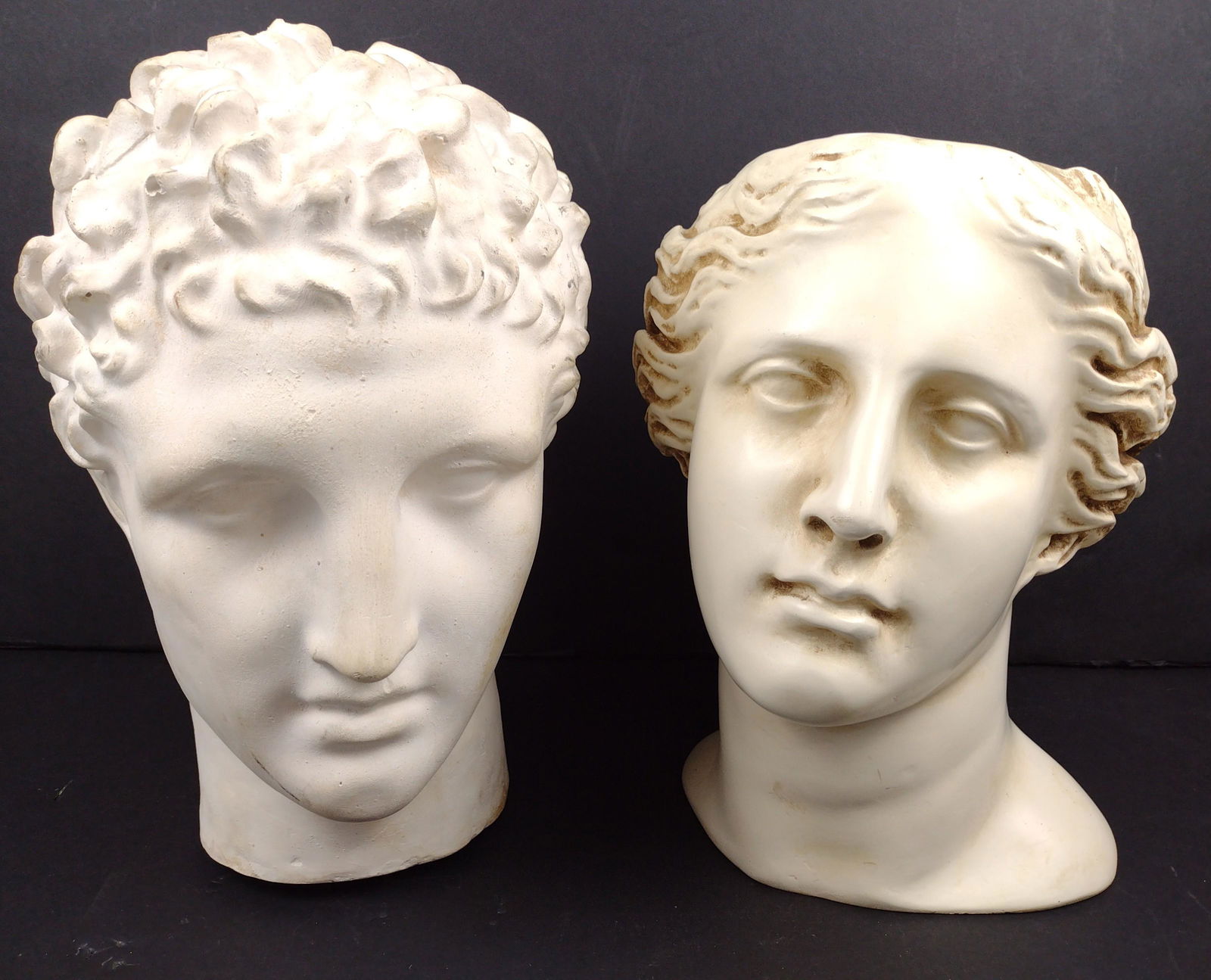 2 Plaster Heads (1 of 4)