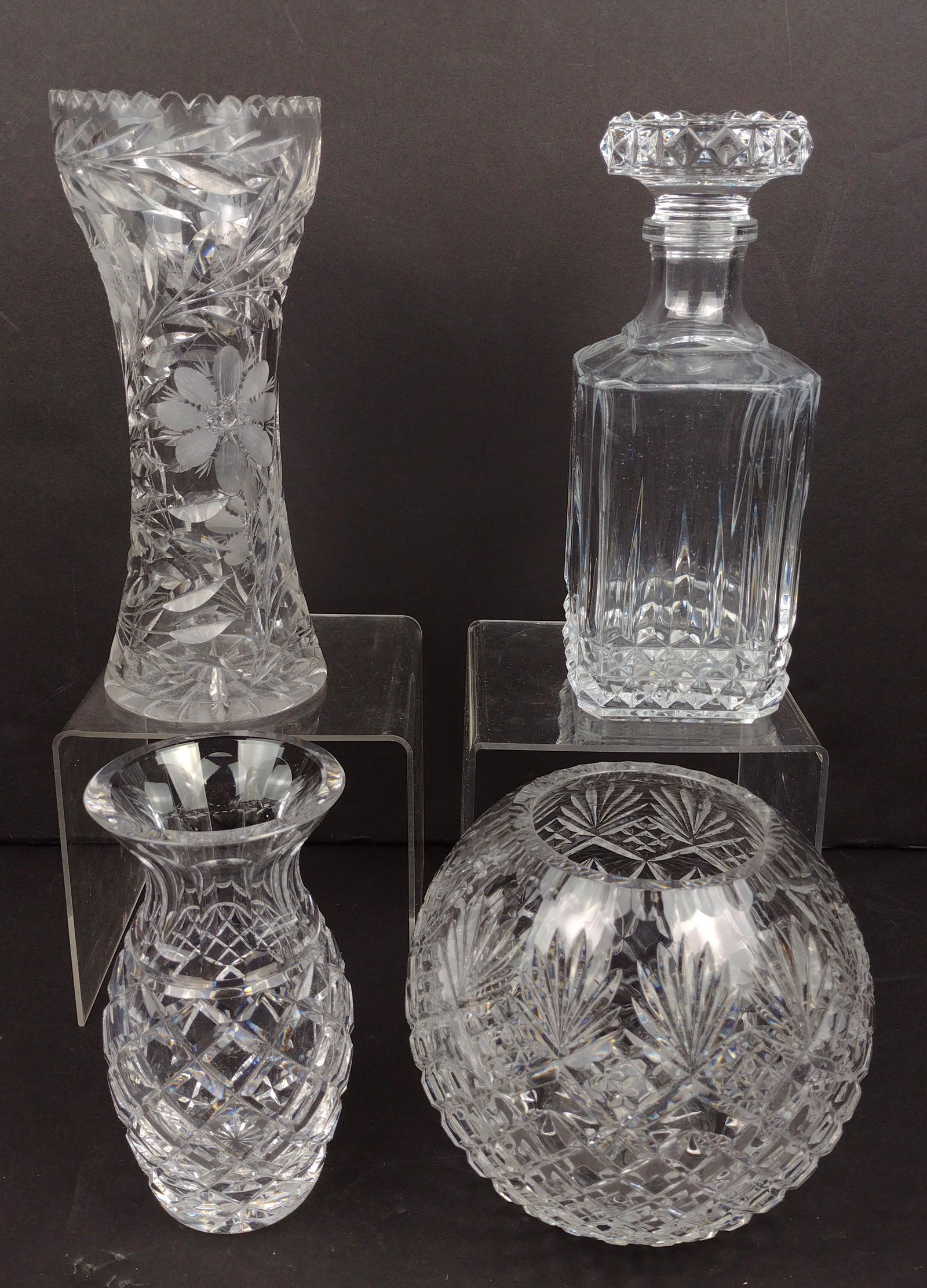 4 Pcs Cut & Pressed Glass (1 of 5)